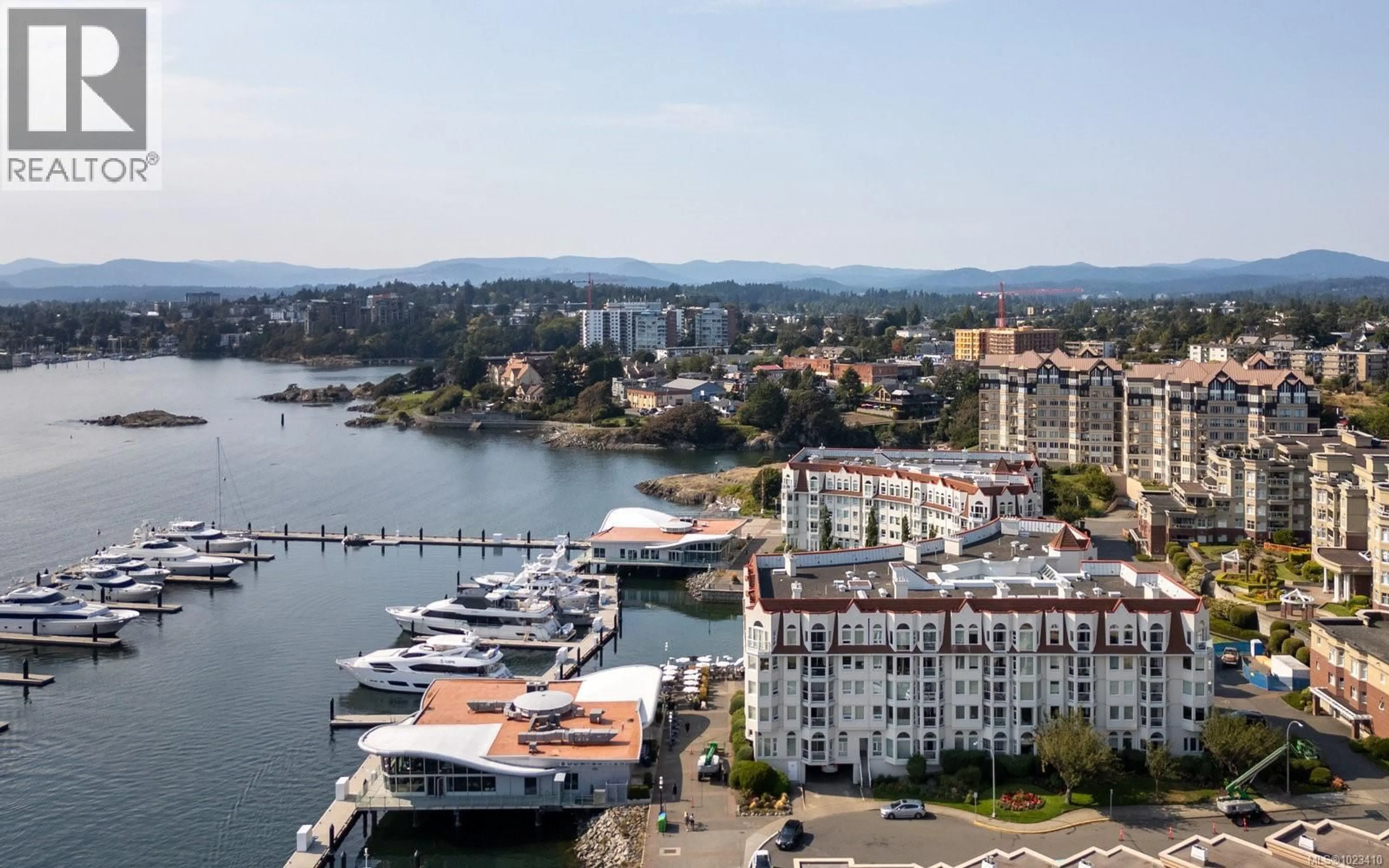 A pic from outside/outdoor area/front of a property/back of a property/a pic from drone, water/lake/river/ocean view for 418 - 10 PAUL KANE PLACE, Victoria British Columbia V9A7J8