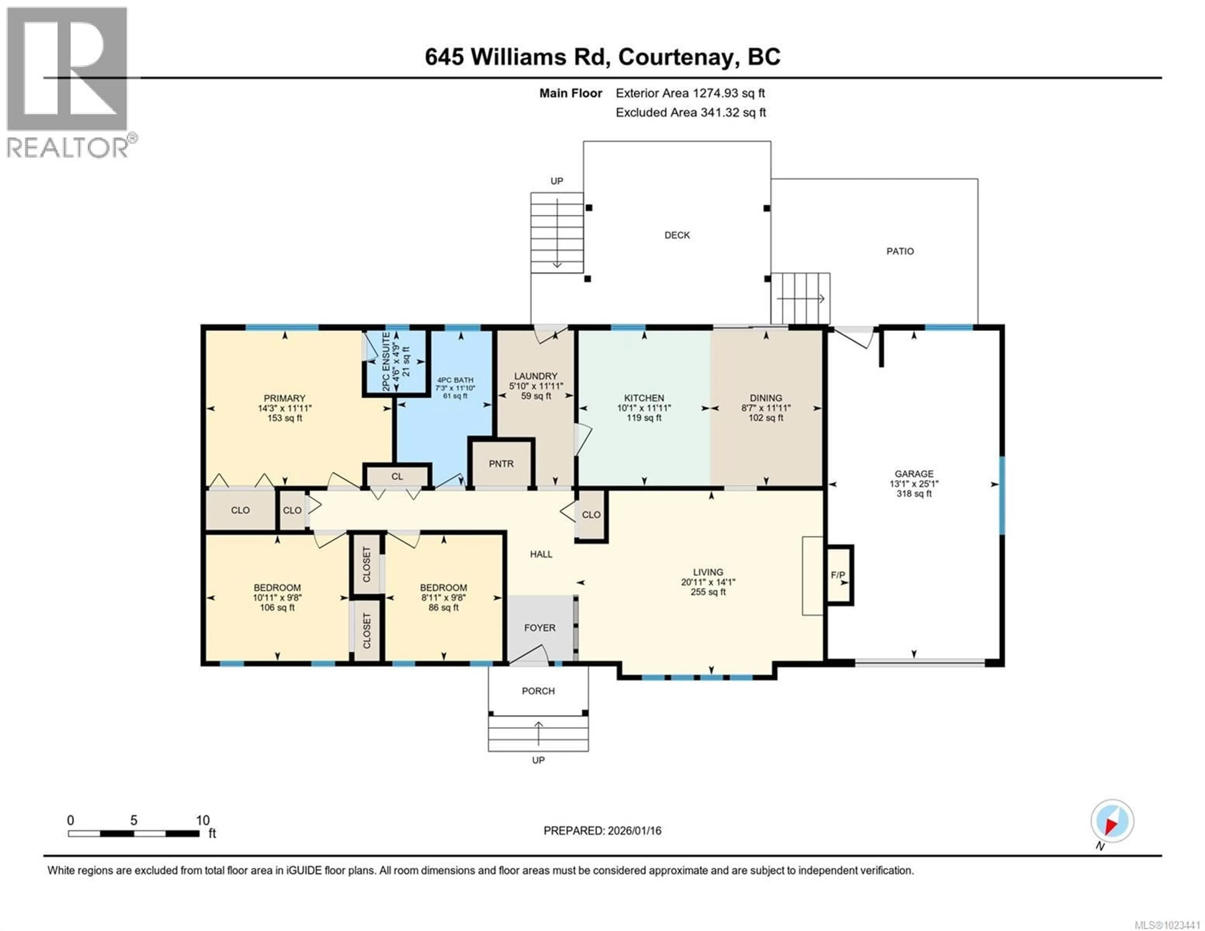 Floor plan for 645 WILLIAMS ROAD, Courtenay British Columbia V9N6E8