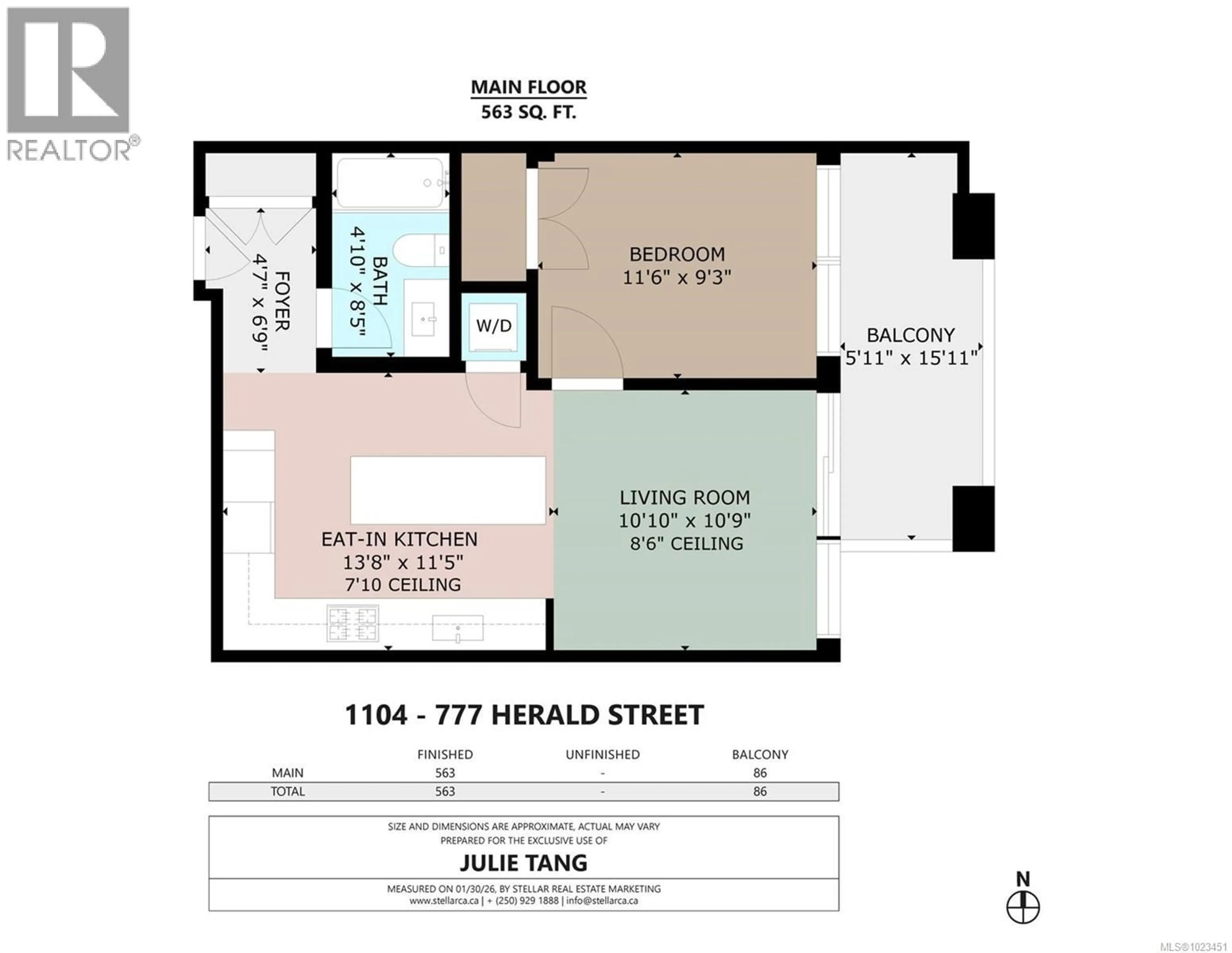 Floor plan for 1104 - 777 HERALD STREET, Victoria British Columbia V8T0C7
