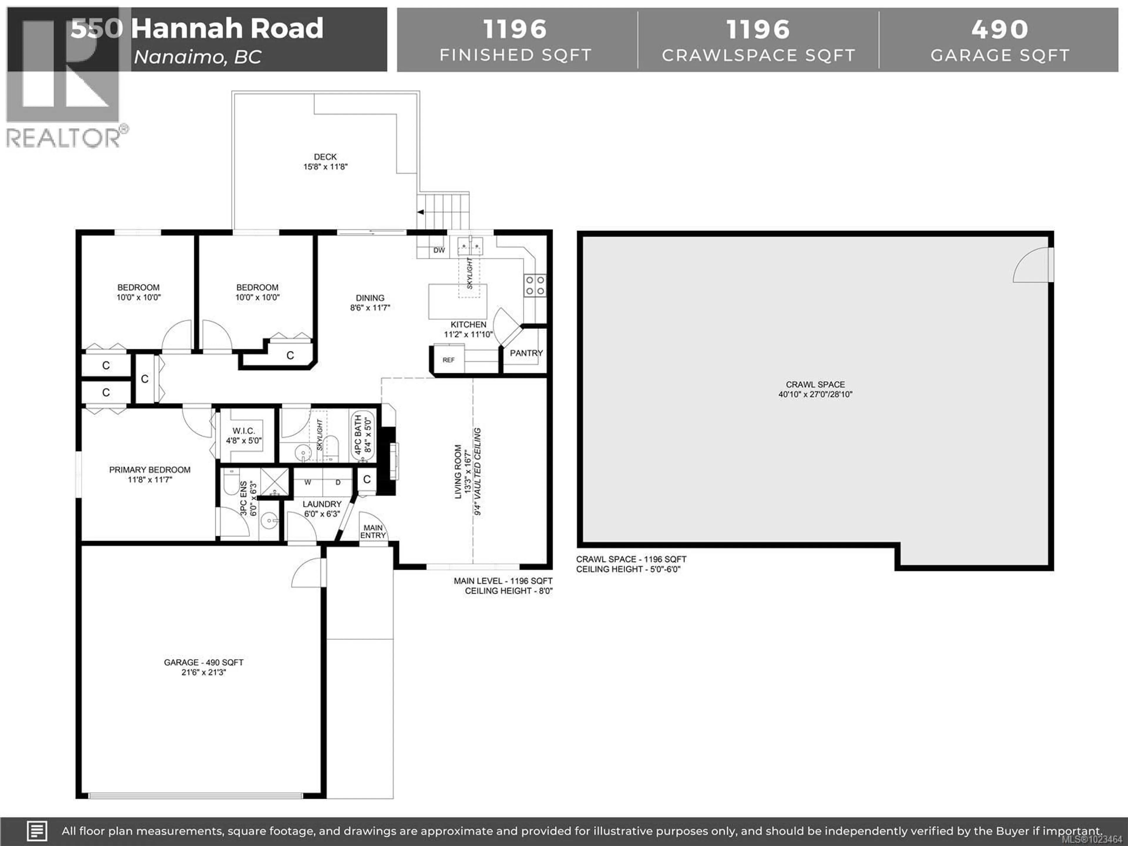 Floor plan for 550 HANNAH ROAD, Nanaimo British Columbia V9R7A2