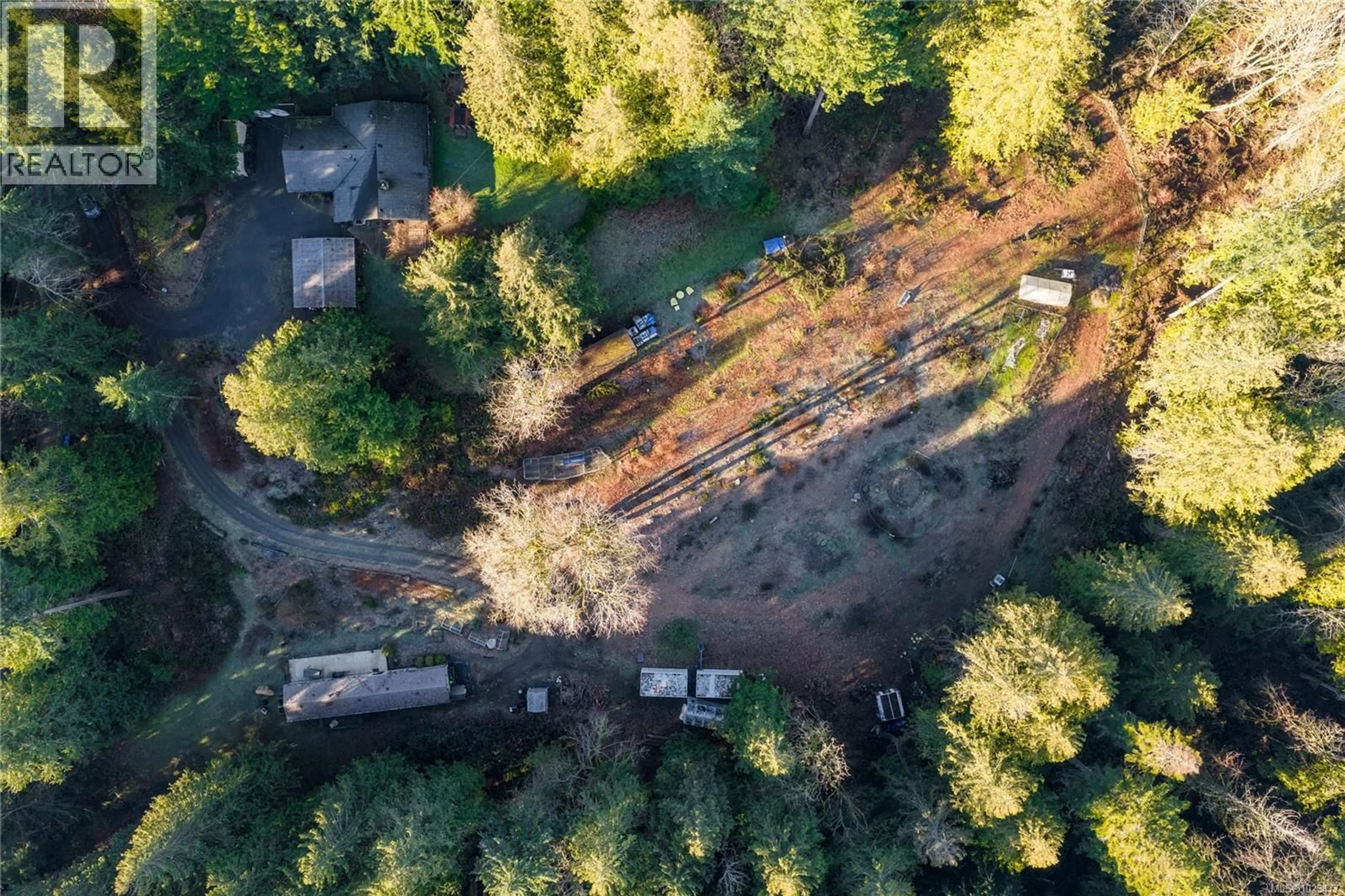 A pic from outside/outdoor area/front of a property/back of a property/a pic from drone, forest/trees view for 2763 PARKER ROAD, Nanoose Bay British Columbia V9P9K3