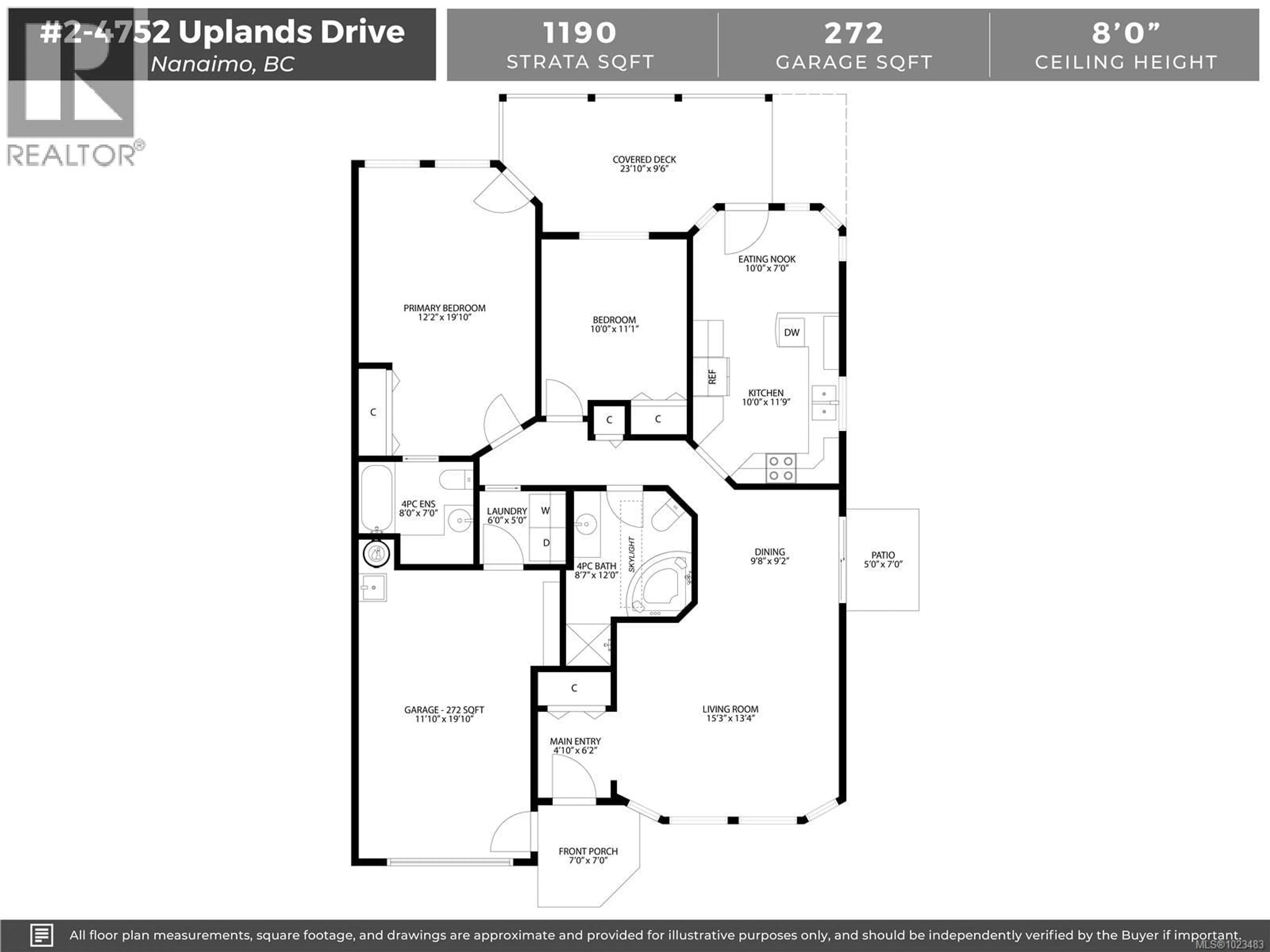 Floor plan for 2 - 4752 UPLANDS DRIVE, Nanaimo British Columbia V9T5V1