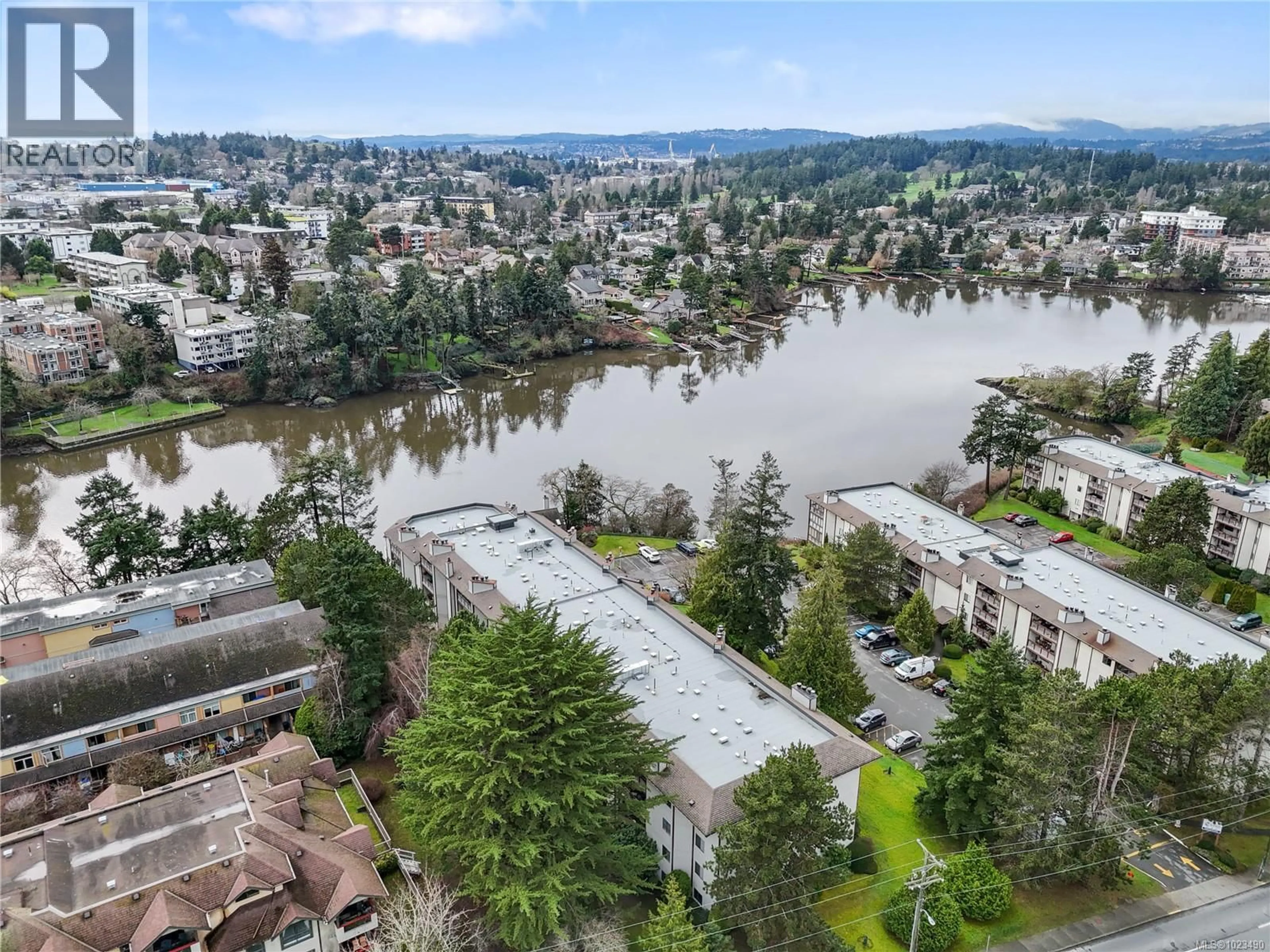 A pic from outside/outdoor area/front of a property/back of a property/a pic from drone, water/lake/river/ocean view for 304 - 69 GORGE ROAD WEST, Saanich British Columbia V9A1L9