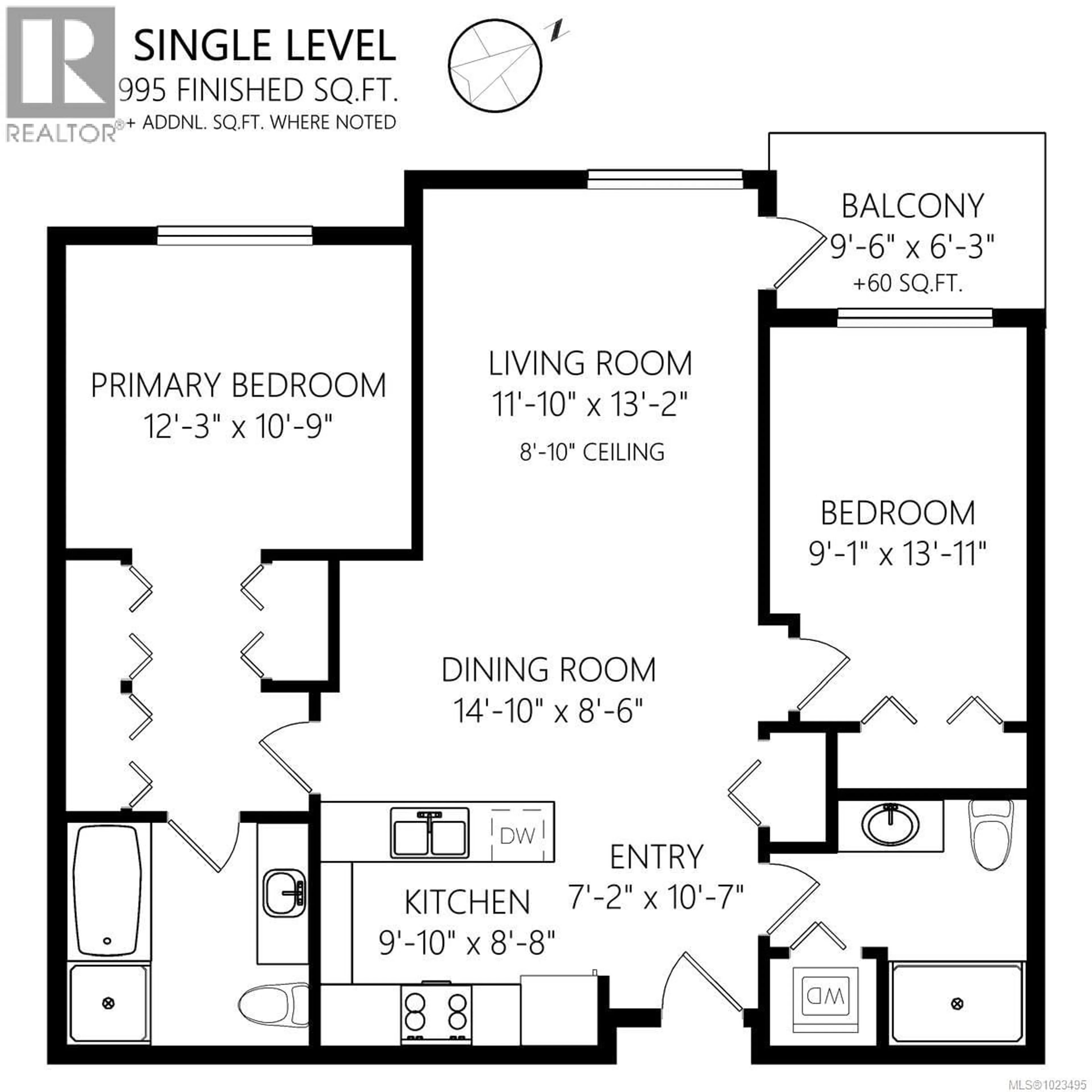 Floor plan for 205 - 4394 WEST SAANICH ROAD, Saanich British Columbia V8Z0B5