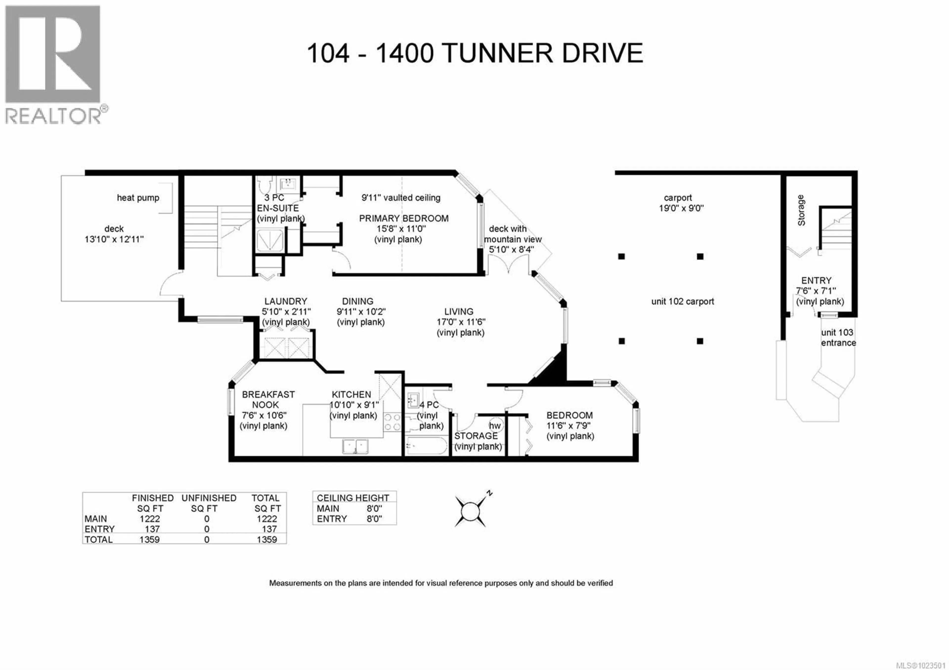 Floor plan for 104 - 1400 TUNNER DRIVE, Courtenay British Columbia V9N8S2