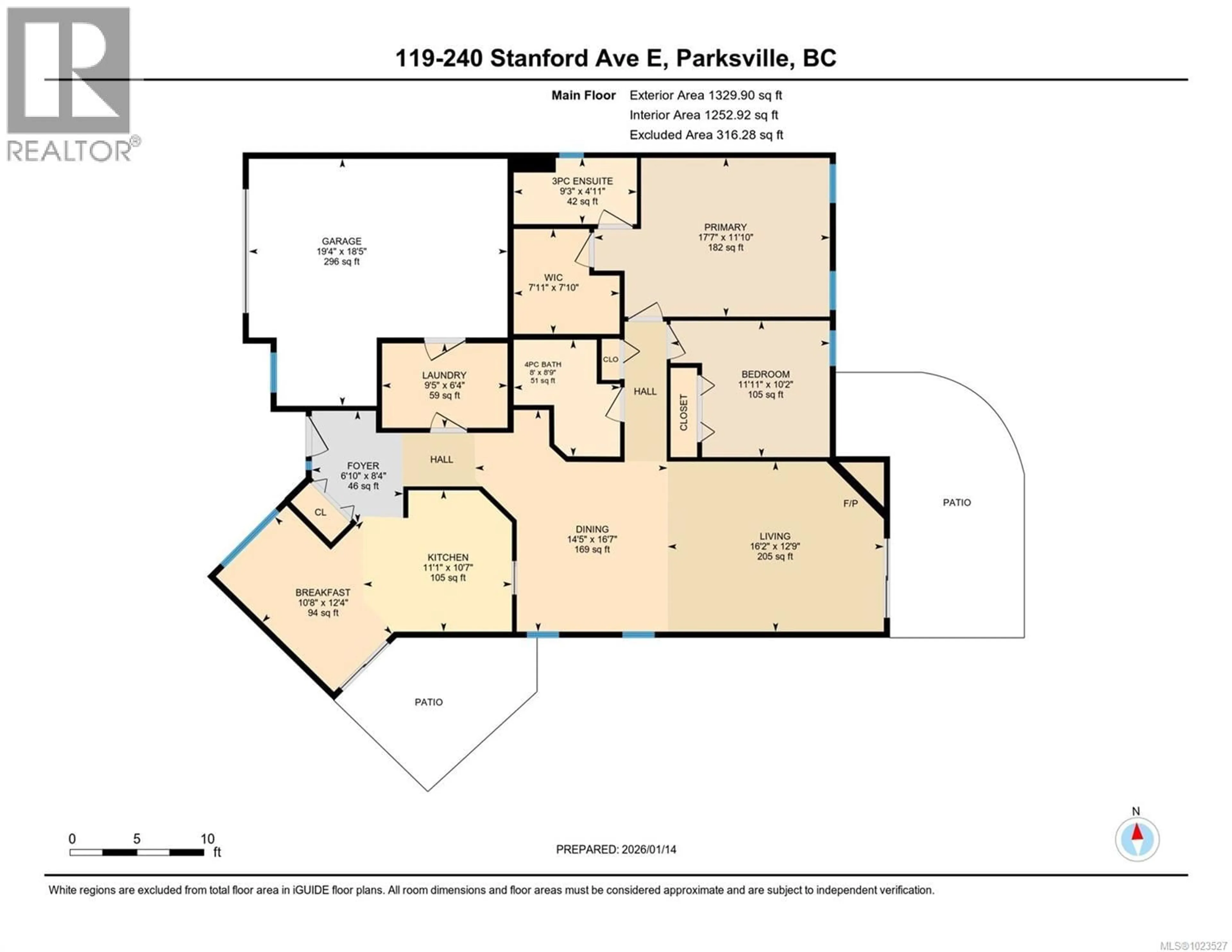 Floor plan for 119 - 240 STANFORD AVENUE EAST, Parksville British Columbia V9P2K8