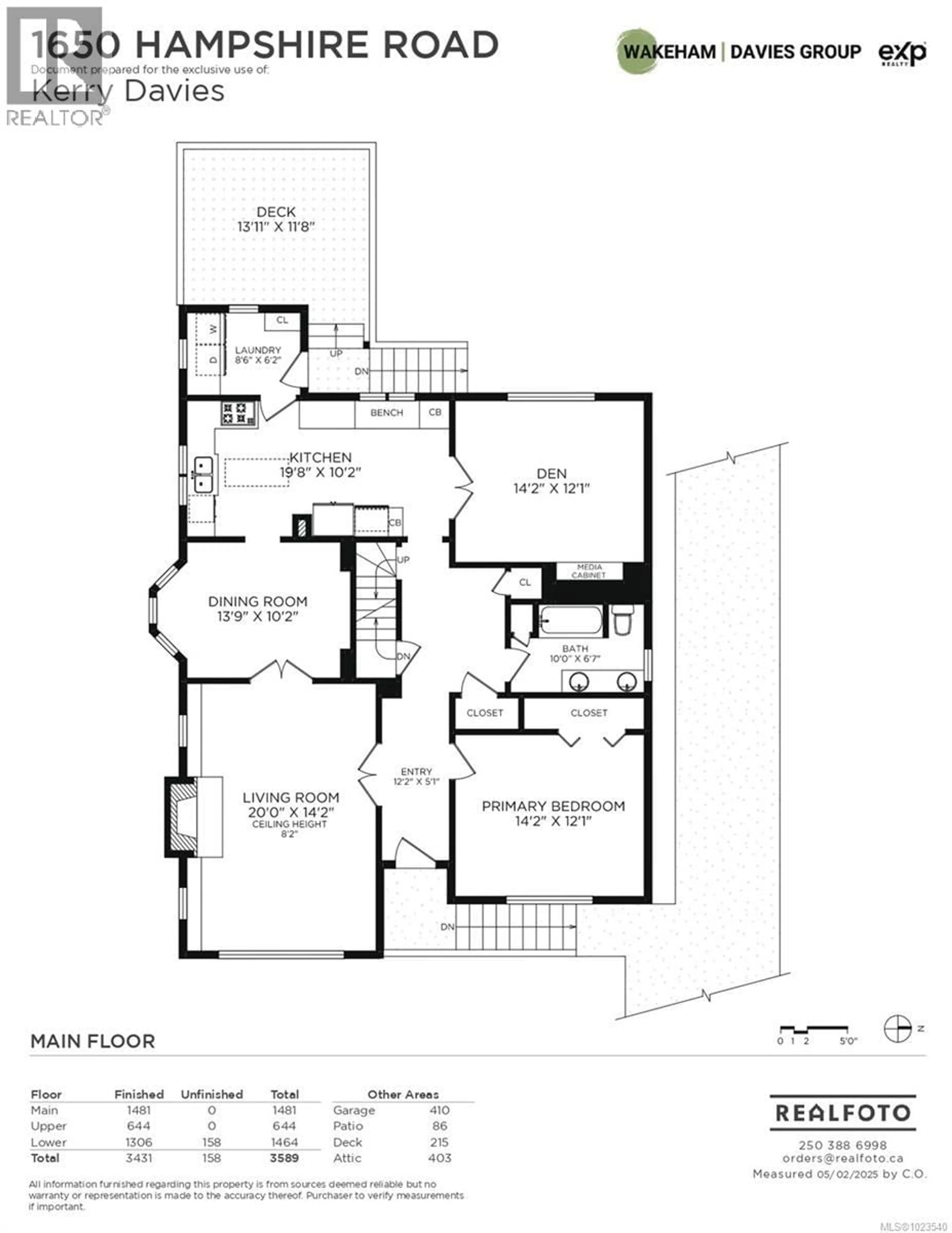 Floor plan for 1650 HAMPSHIRE ROAD, Oak Bay British Columbia V8R5T5