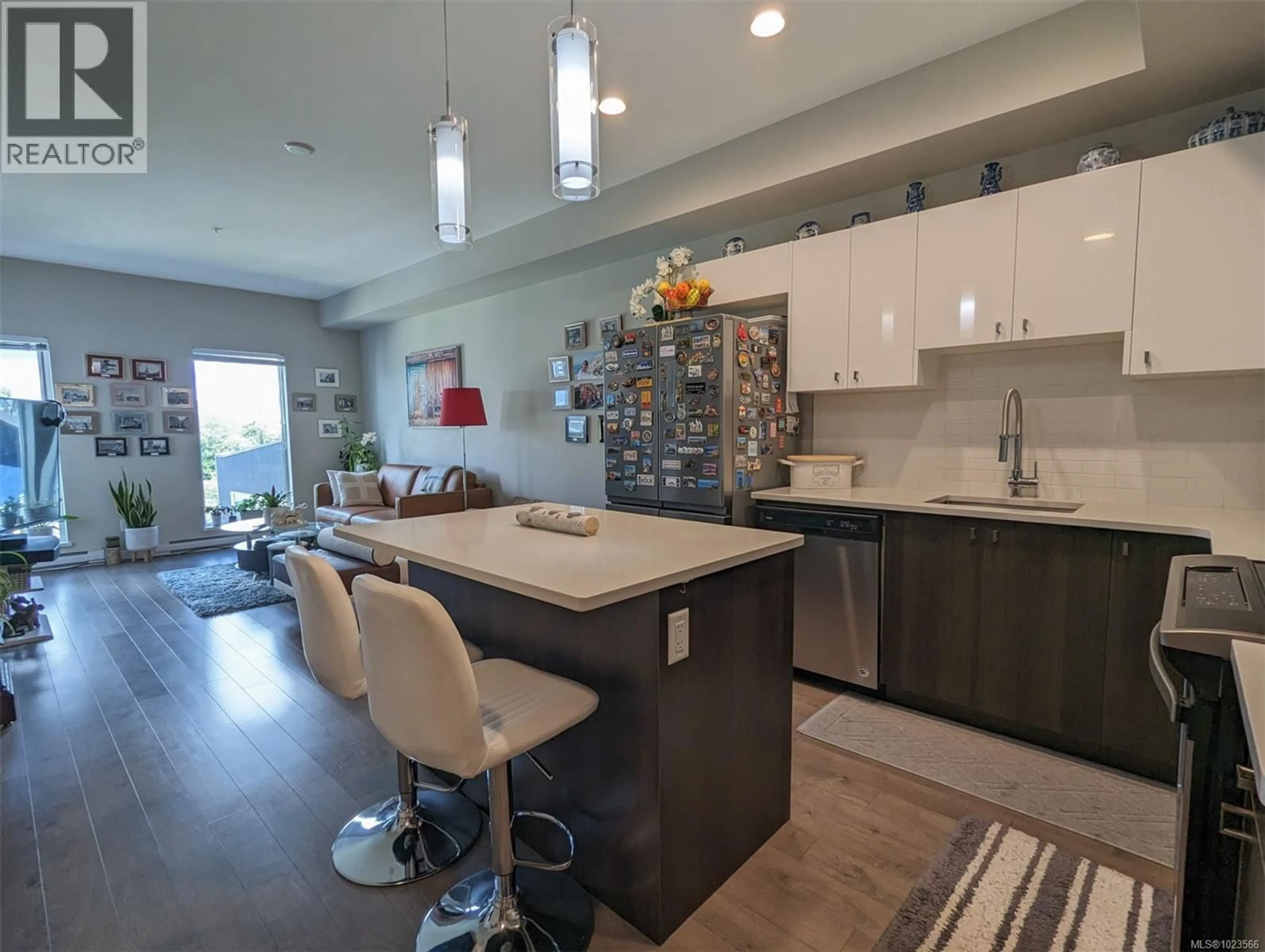 Open concept kitchen, ceramic/tile floor for 414 - 767 TYEE ROAD, Victoria British Columbia V9A0G5