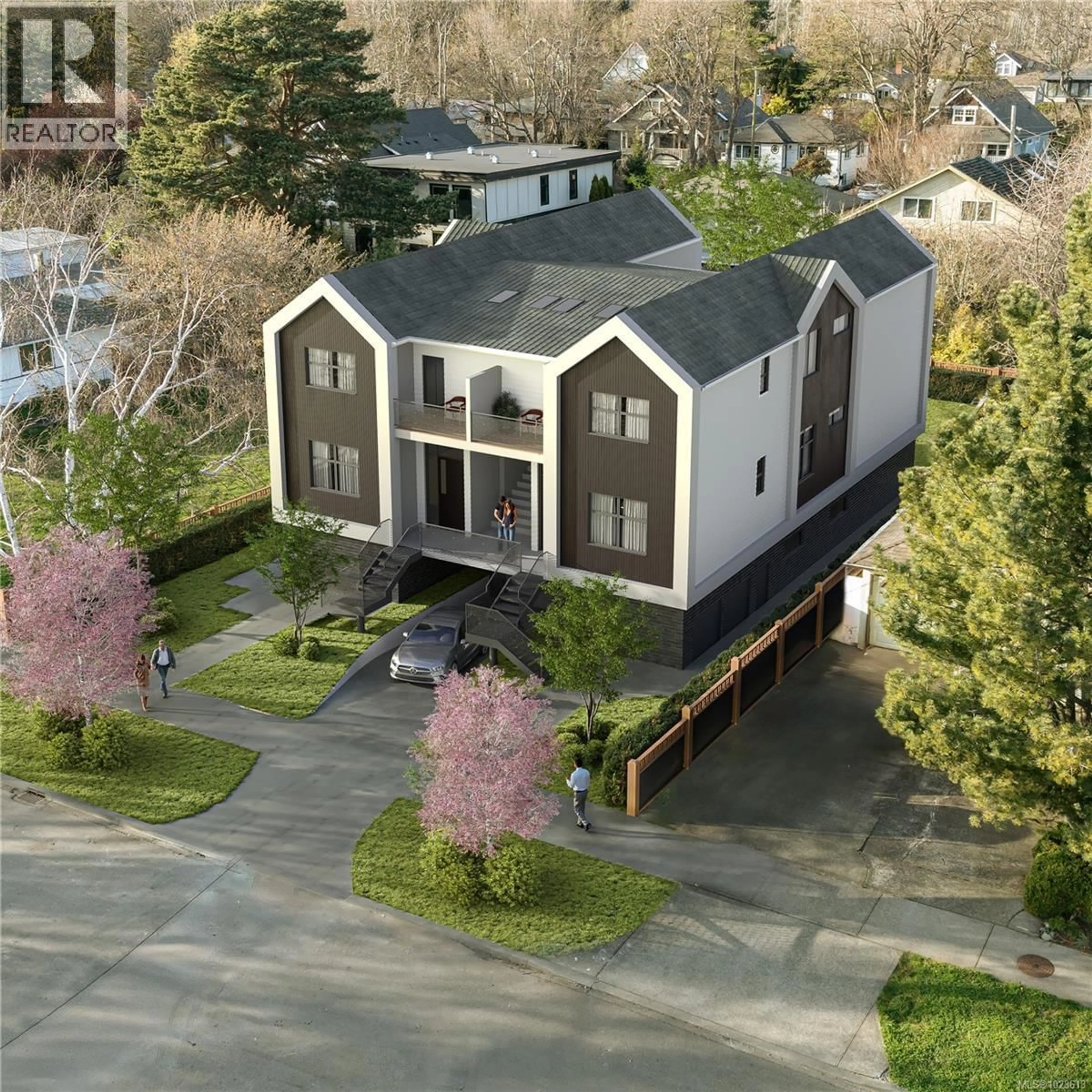 A pic from outside/outdoor area/front of a property/back of a property/a pic from drone, street for 2 - 1434 BROOKE STREET, Victoria British Columbia V8S1M3