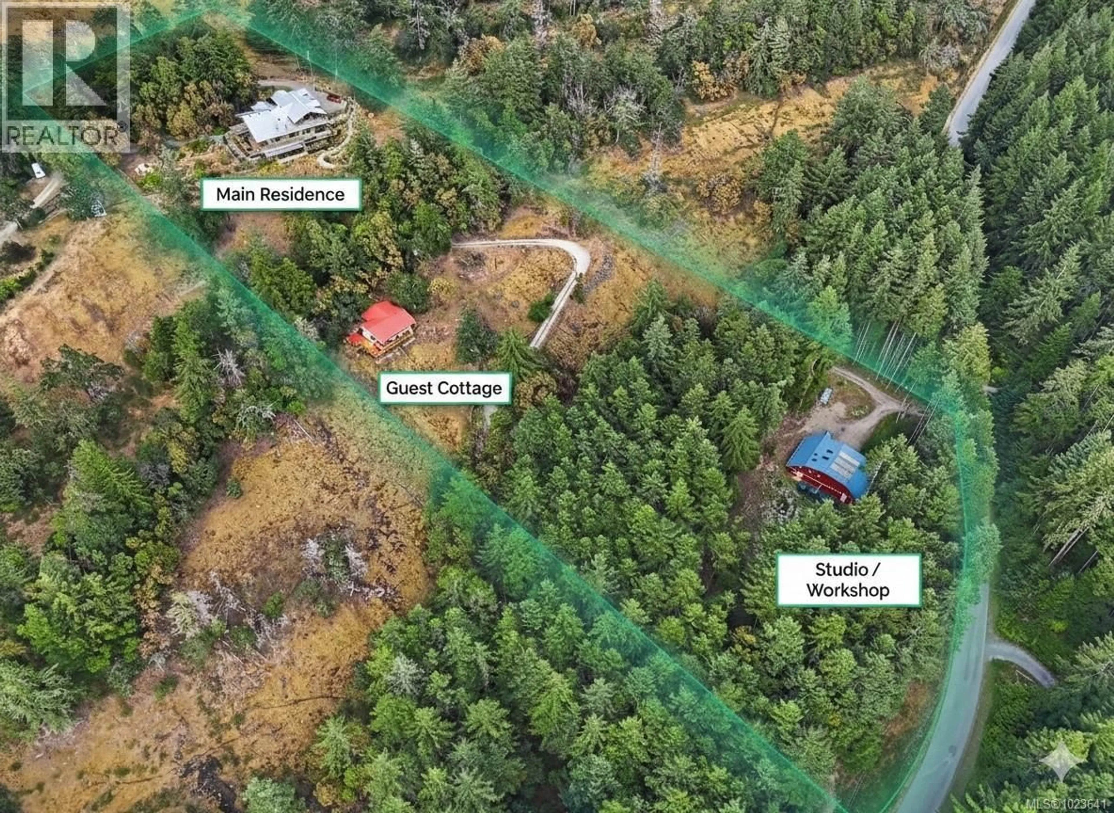 A pic from outside/outdoor area/front of a property/back of a property/a pic from drone, forest/trees view for 248 SUNEAGLE DRIVE, Salt Spring British Columbia V8K1E5
