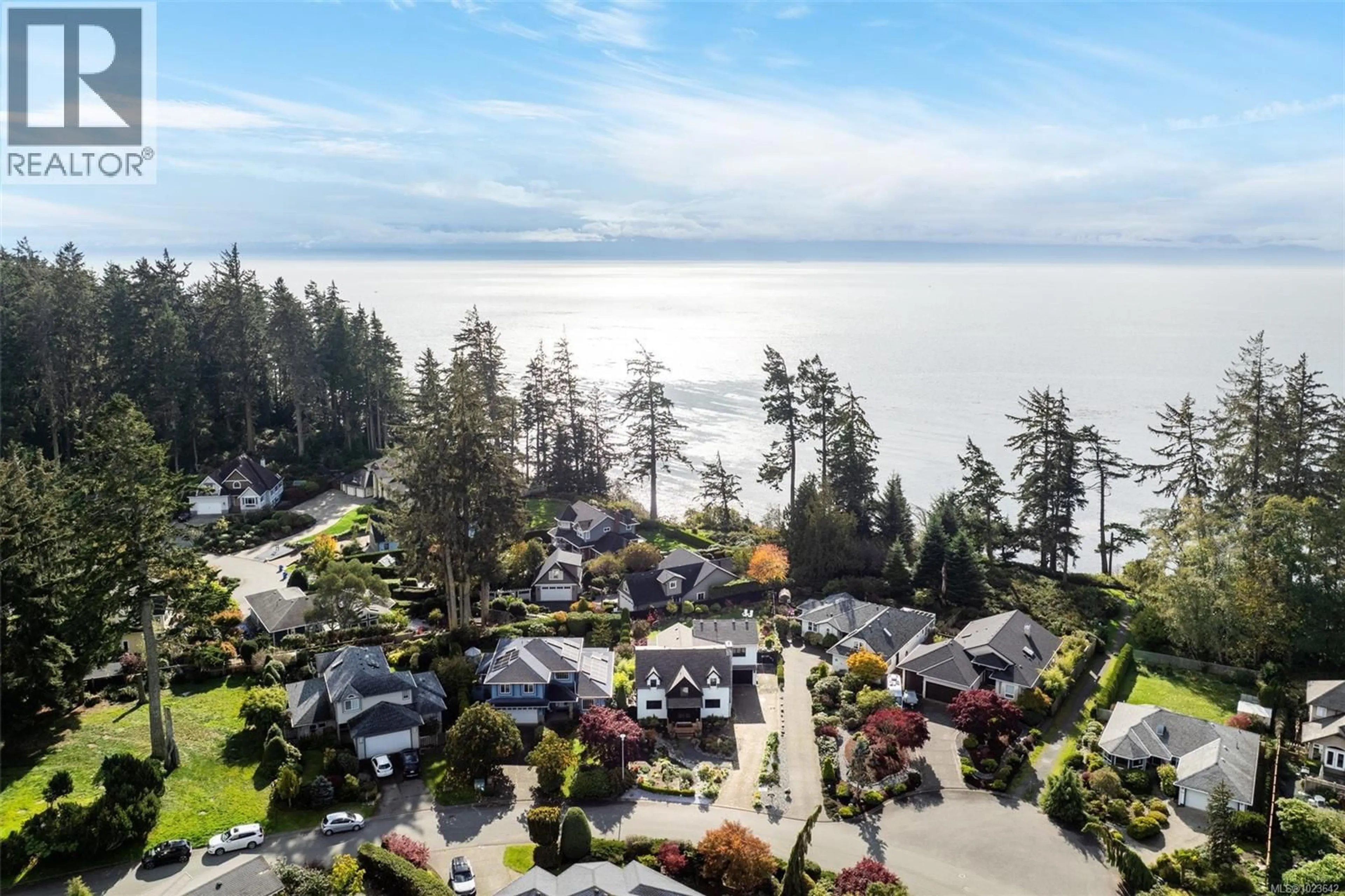 A pic from outside/outdoor area/front of a property/back of a property/a pic from drone, water/lake/river/ocean view for 7247 BETHANY PLACE, Sooke British Columbia V9Z0S8