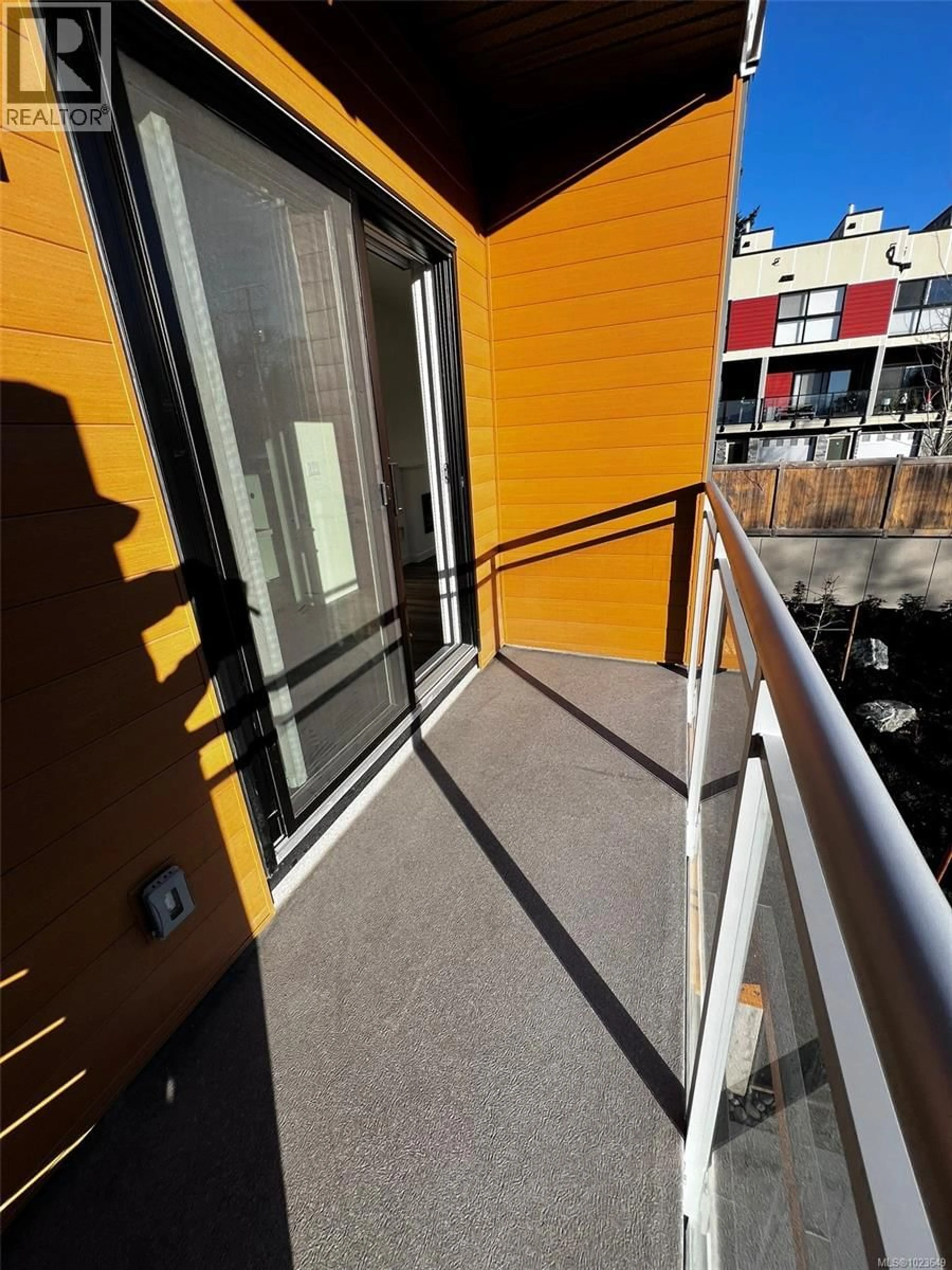 Balcony in the apartment, city buildings view from balcony for 306 - 610 LAMPSON ROAD, Esquimalt British Columbia V9A0L4