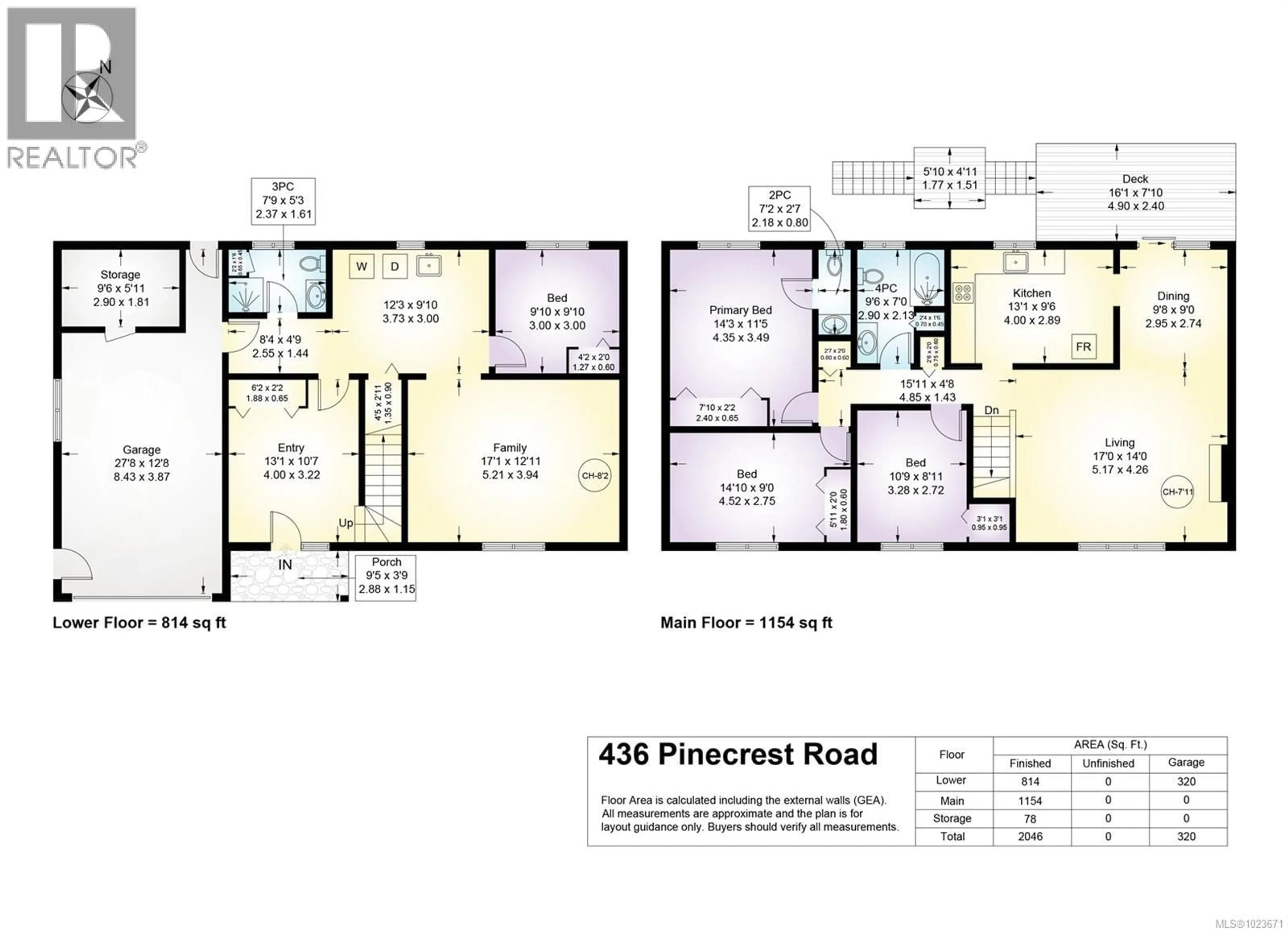 Floor plan for 436 PINECREST ROAD, Campbell River British Columbia V9W3P1