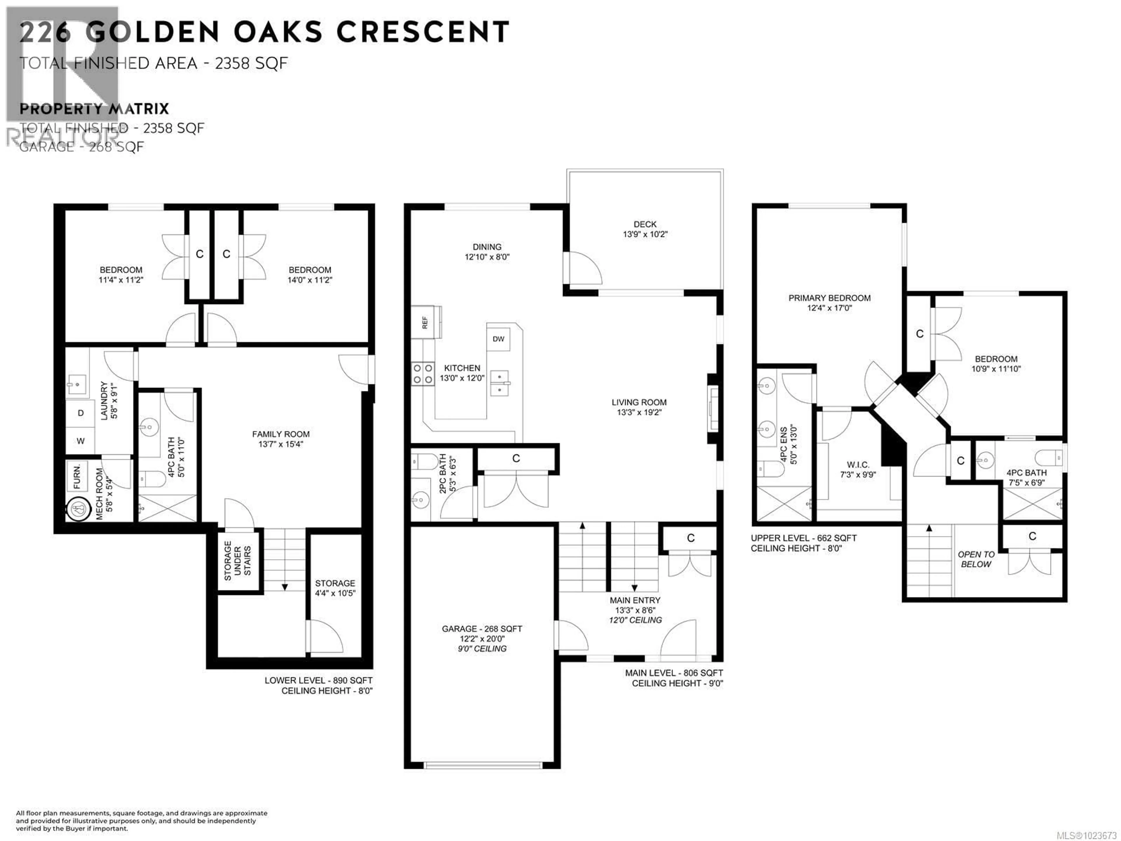 Floor plan for 226 GOLDEN OAKS CRESCENT, Nanaimo British Columbia V9K0K8