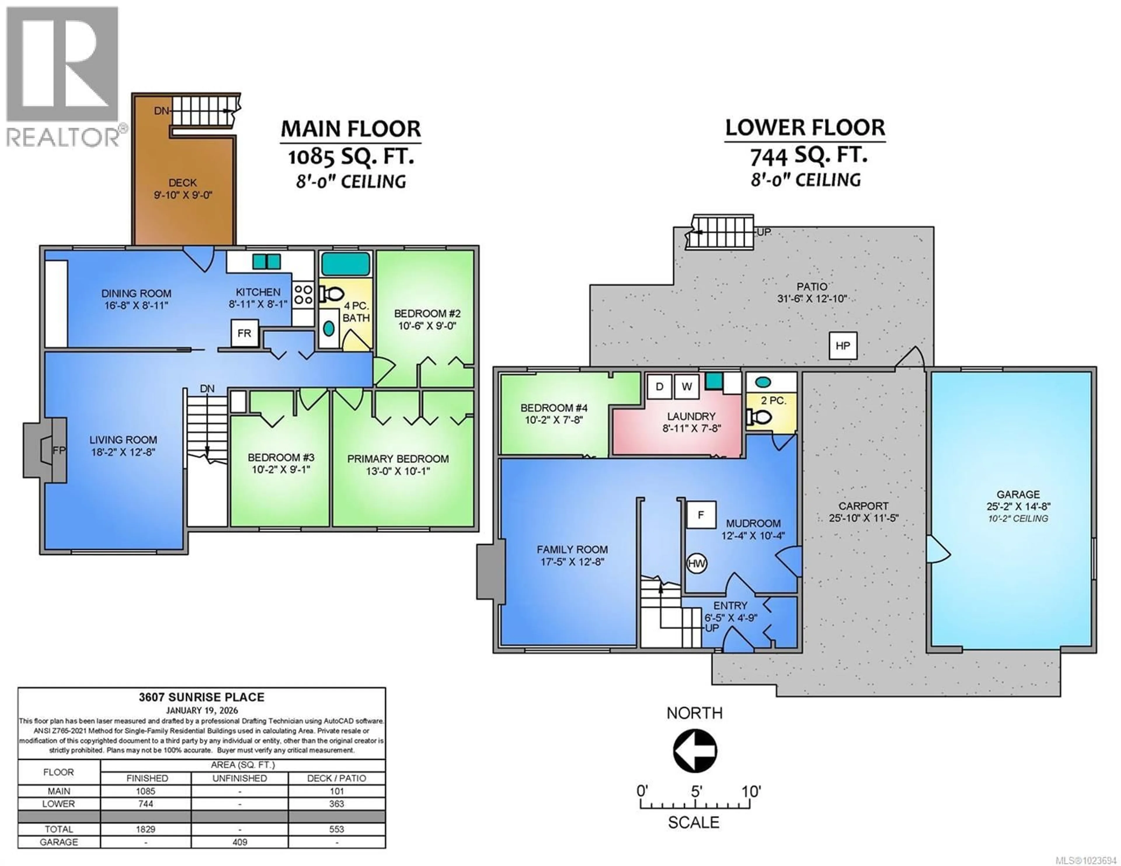Floor plan for 3607 SUNRISE PLACE, Nanaimo British Columbia V9T2S7