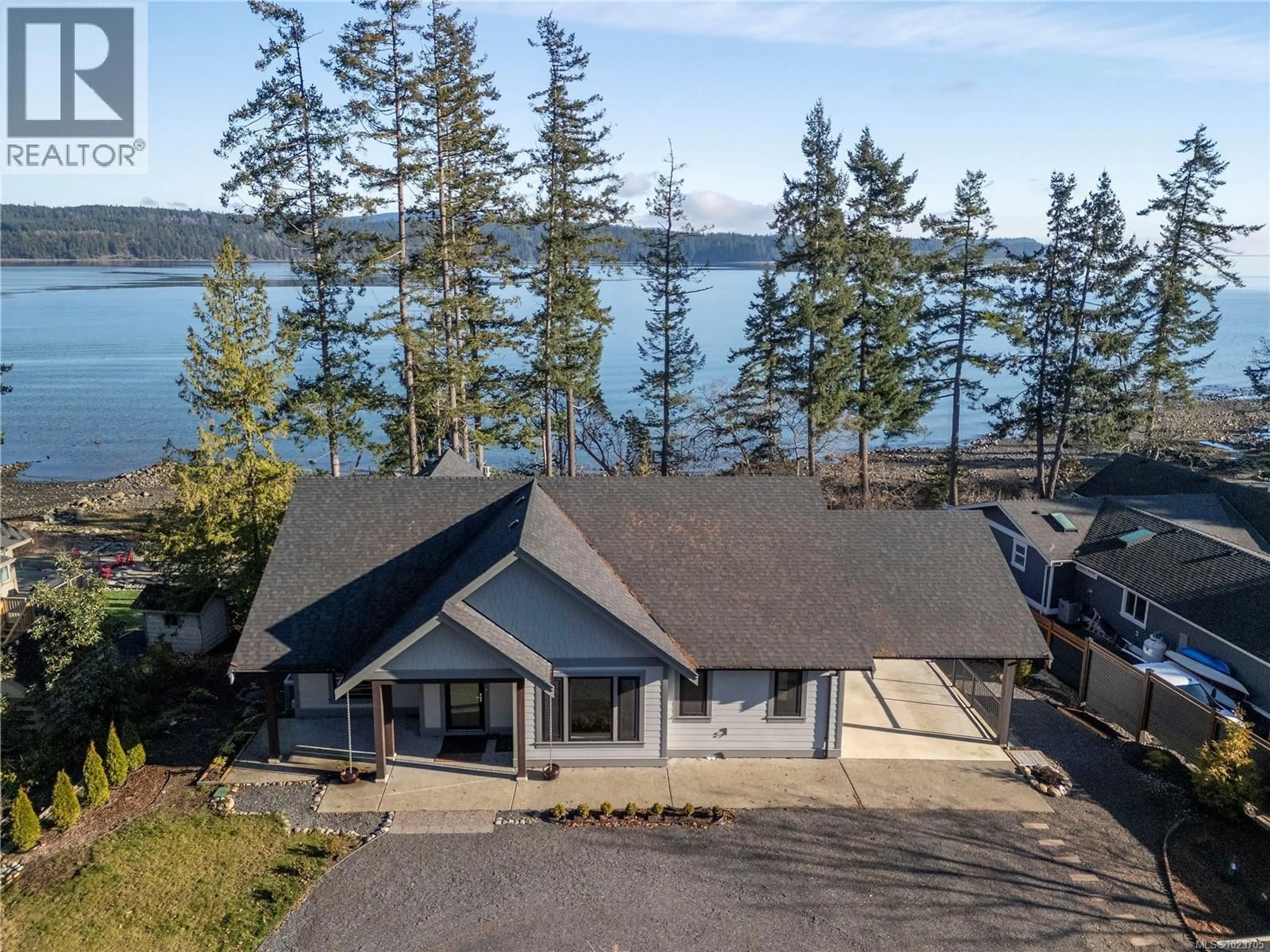 A pic from outside/outdoor area/front of a property/back of a property/a pic from drone, water/lake/river/ocean view for 176 BAYNES DRIVE, Fanny Bay British Columbia V0R1W0