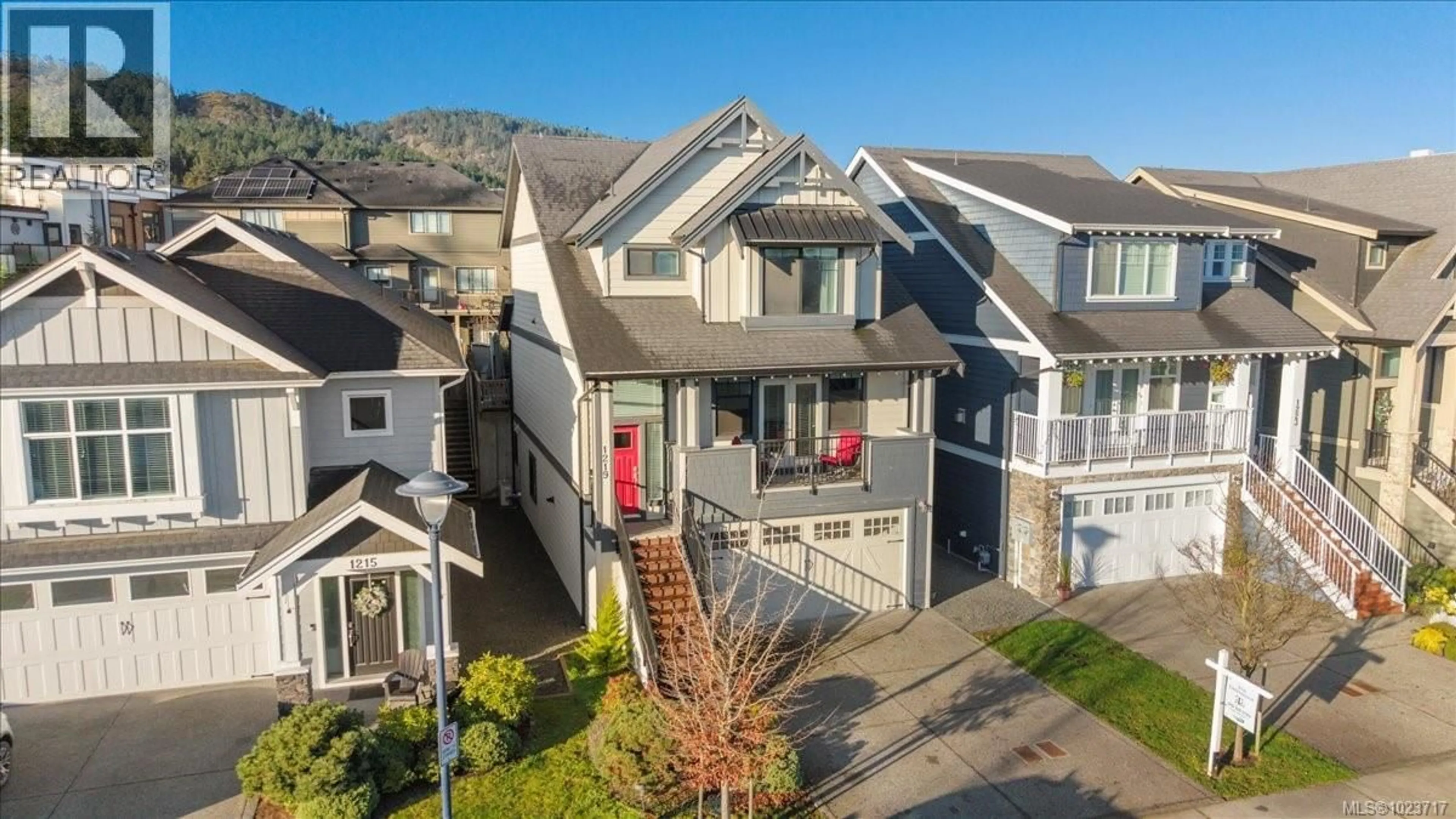 A pic from outside/outdoor area/front of a property/back of a property/a pic from drone, mountain view for 1219 DREAMCATCHER PLACE, Langford British Columbia V9B0T6