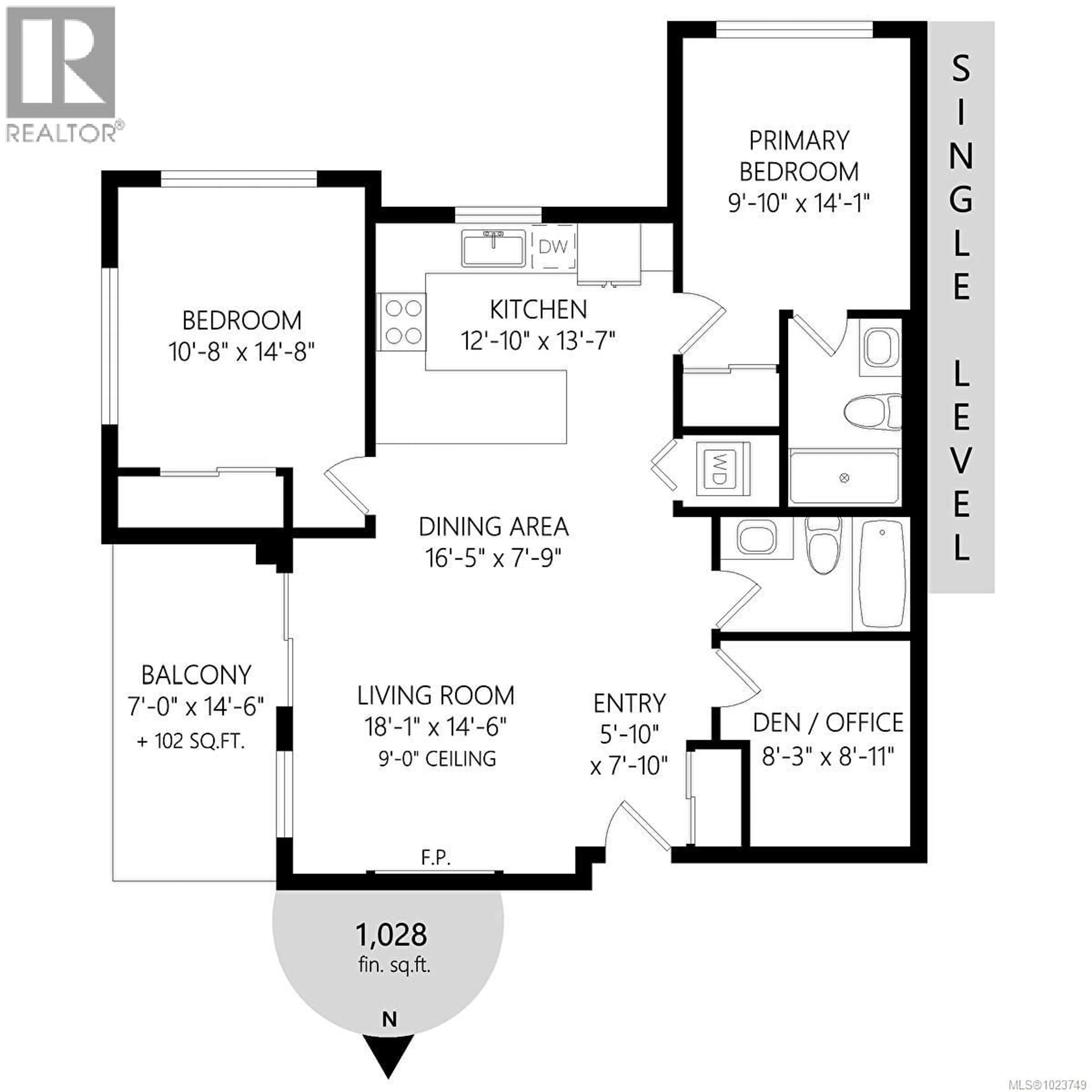 Floor plan for 506 - 815 ORONO AVENUE, Langford British Columbia V9B2T9