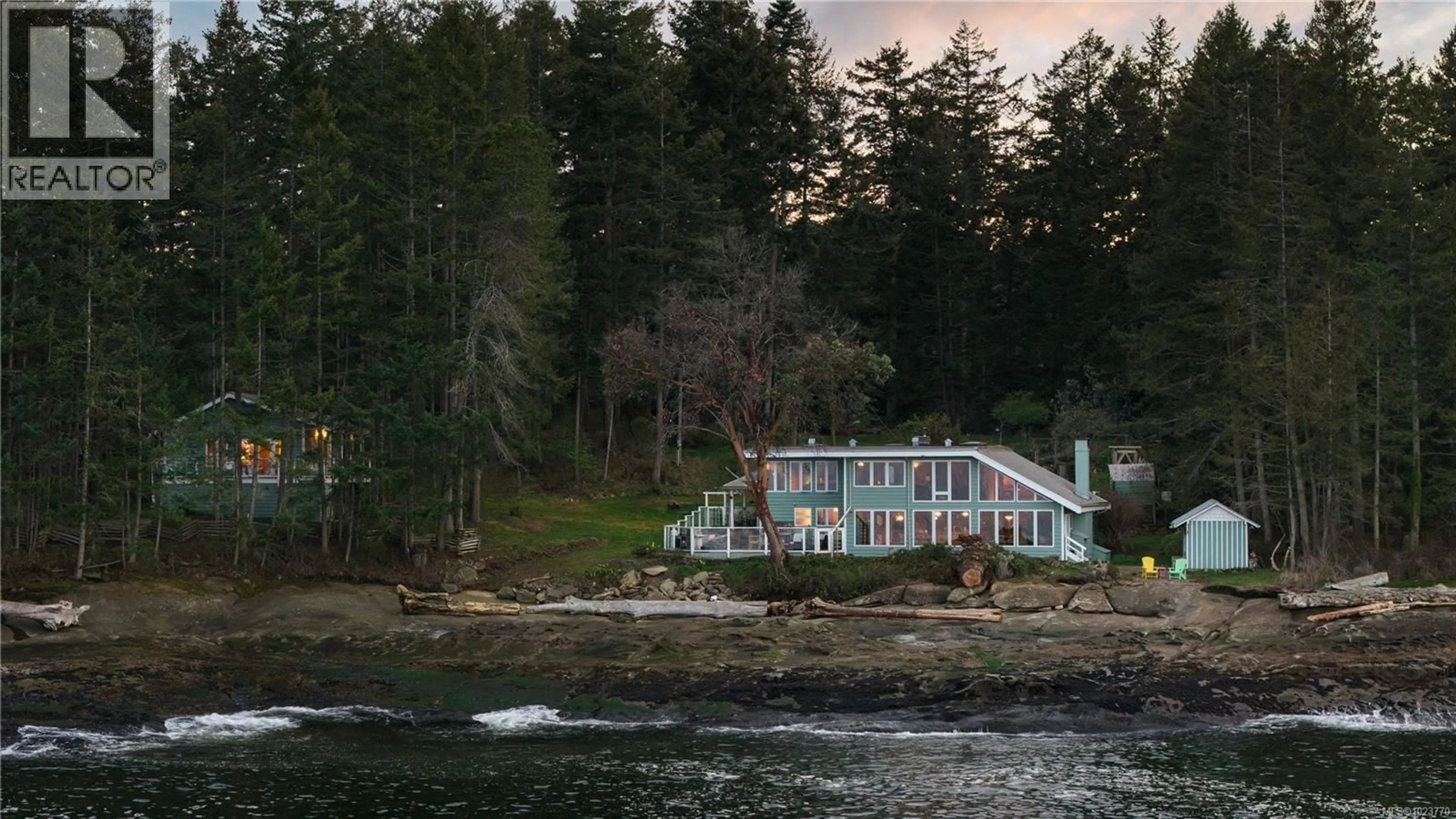 A pic from outside/outdoor area/front of a property/back of a property/a pic from drone, water/lake/river/ocean view for 281 BELLHOUSE ROAD, Galiano Island British Columbia V0N1P0