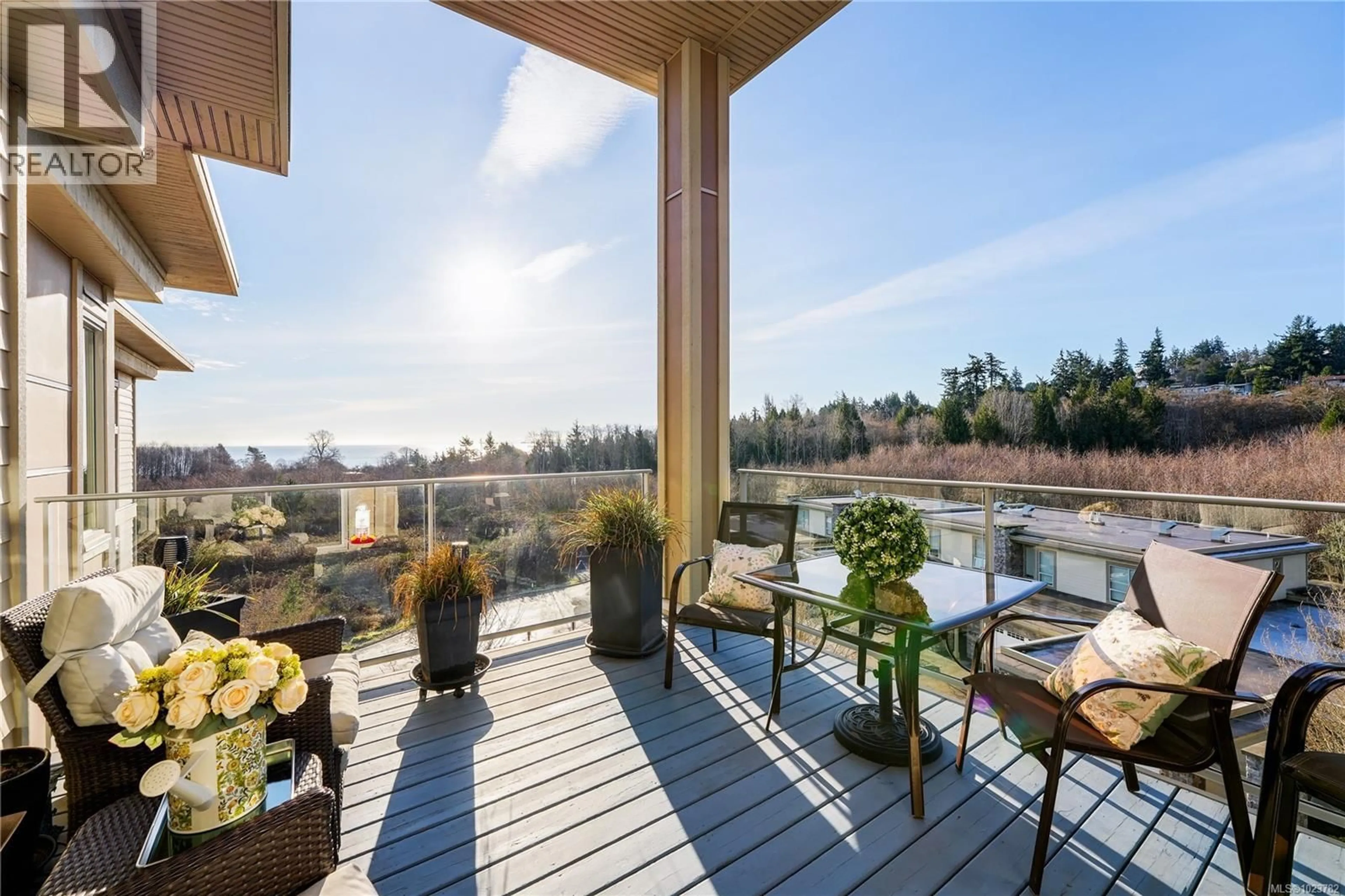 Patio, water/lake/river/ocean view for 404 - 3234 HOLGATE LANE, Colwood British Columbia V9C0A6