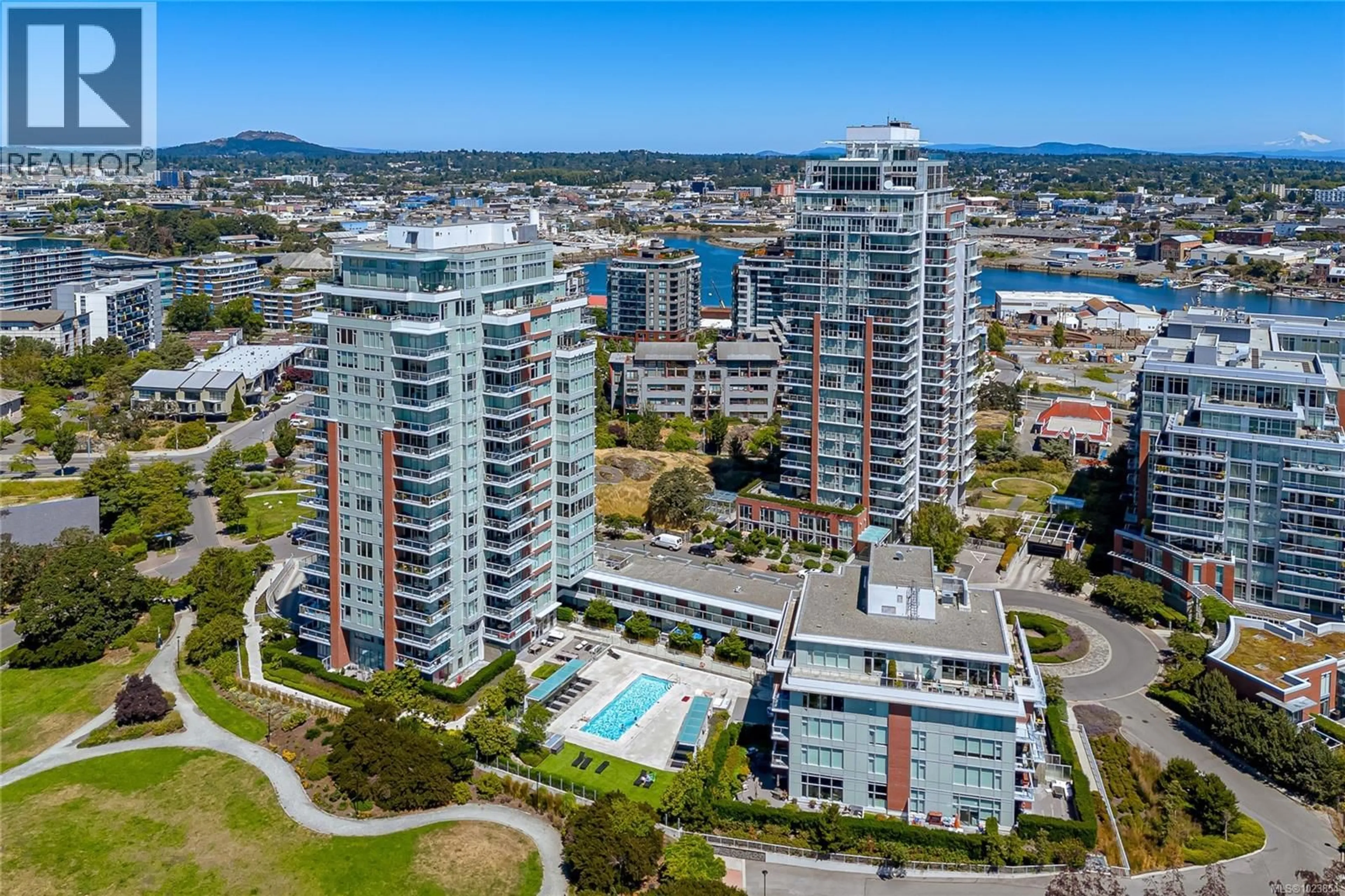 A pic from outside/outdoor area/front of a property/back of a property/a pic from drone, city buildings view from balcony for 505 - 60 SAGHALIE ROAD, Victoria British Columbia V9A0H1