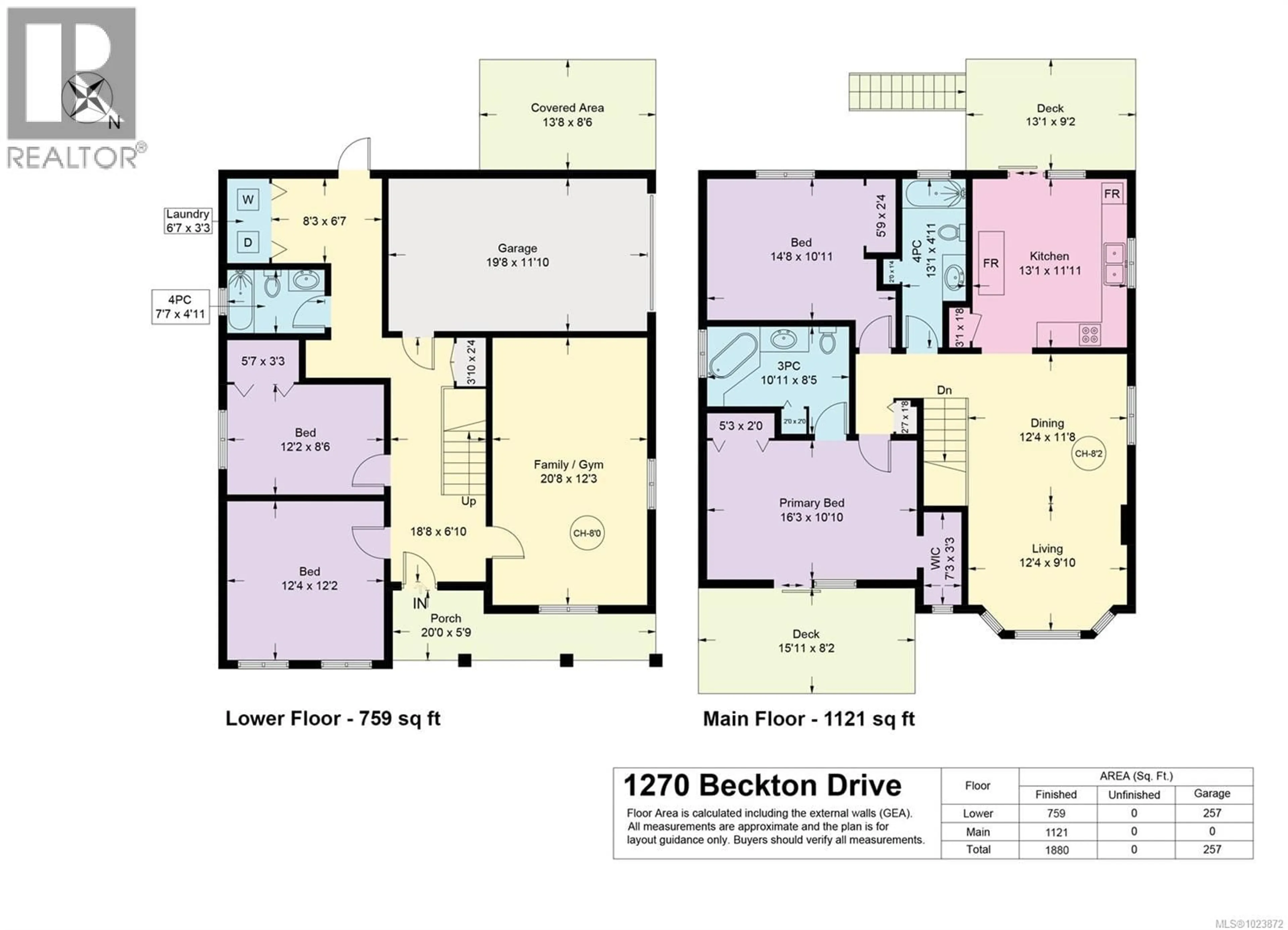 Floor plan for 1270 BECKTON DRIVE, Comox British Columbia V9M4G9