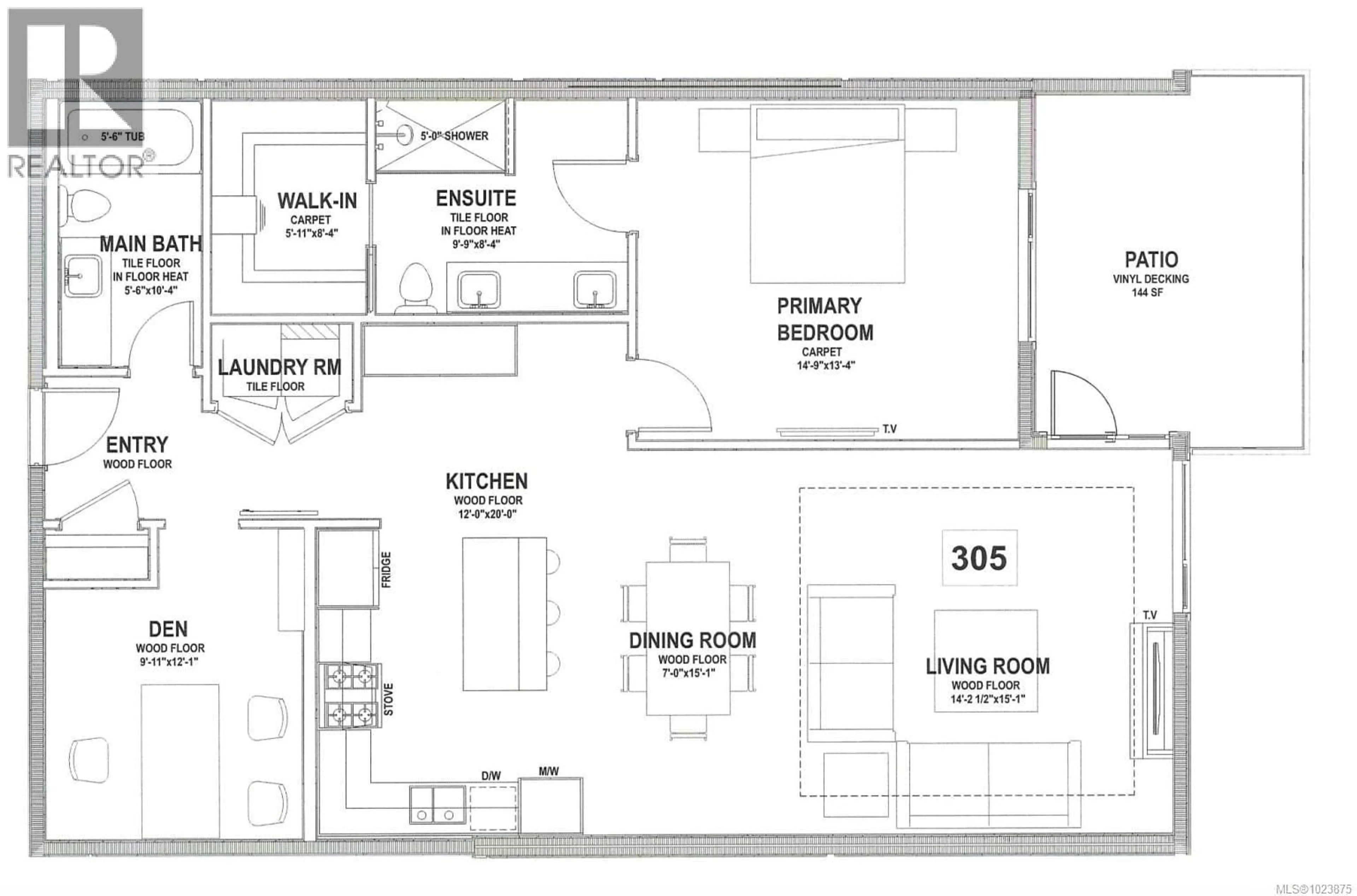 Floor plan for 305 - 990 DOUMAC AVENUE, Saanich British Columbia V8Y1M4