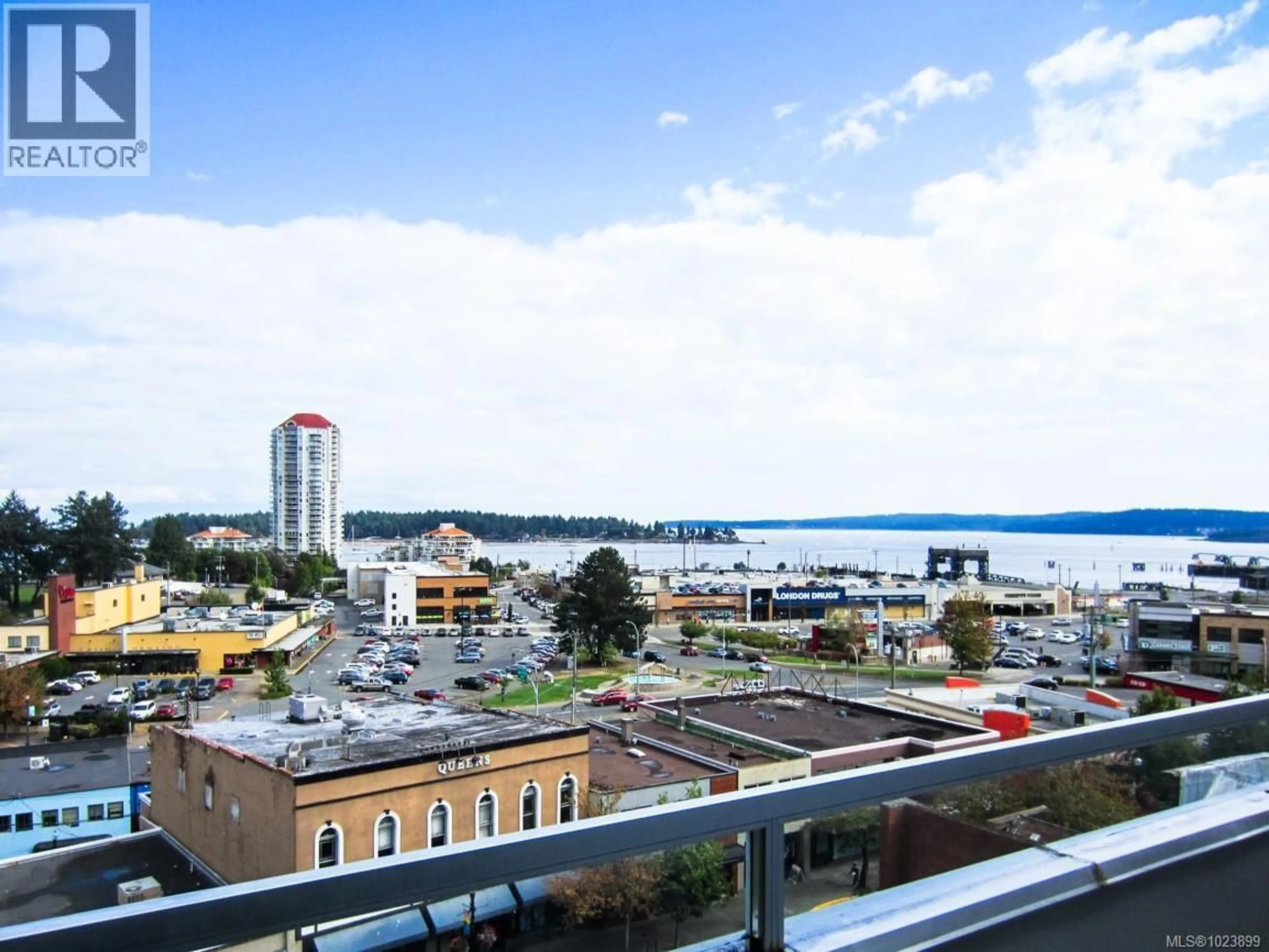 Balcony in the apartment, city buildings view from balcony for 309 - 30 CAVAN STREET, Nanaimo British Columbia V9R6K3