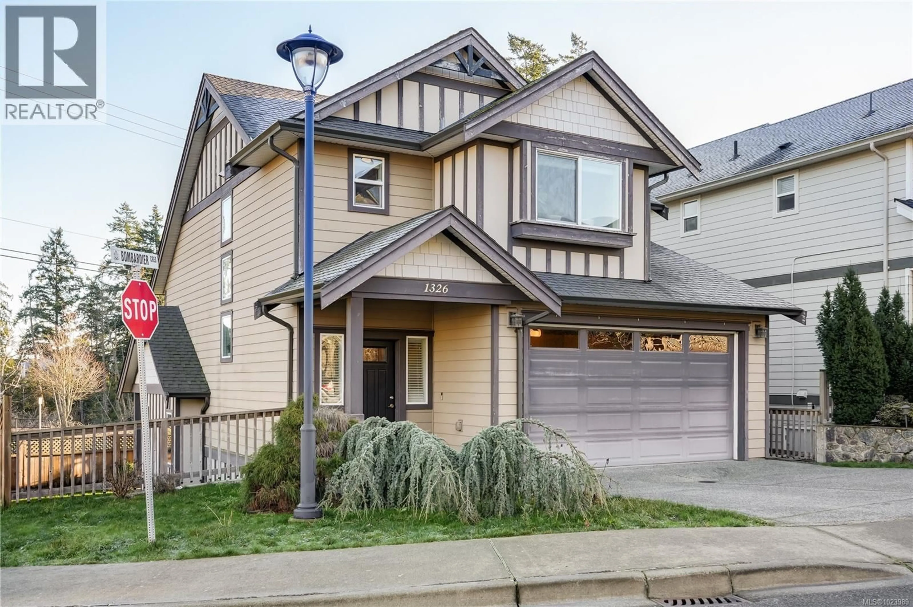 Home with vinyl exterior material, street for 1326 BOMBARDIER CRESCENT, Langford British Columbia V9B0R2