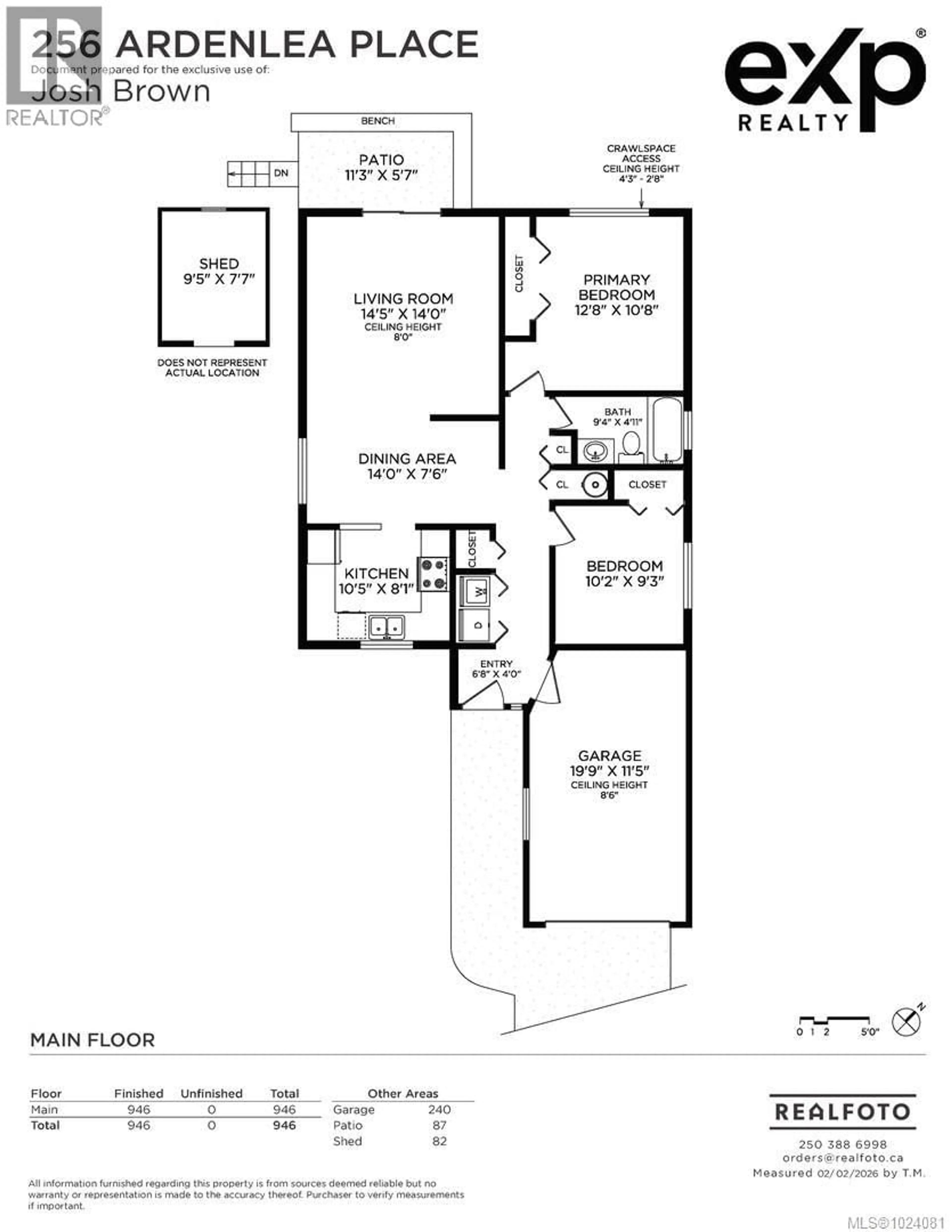 Floor plan for 256 ARDENLEA PLACE, View Royal British Columbia V9B5P3