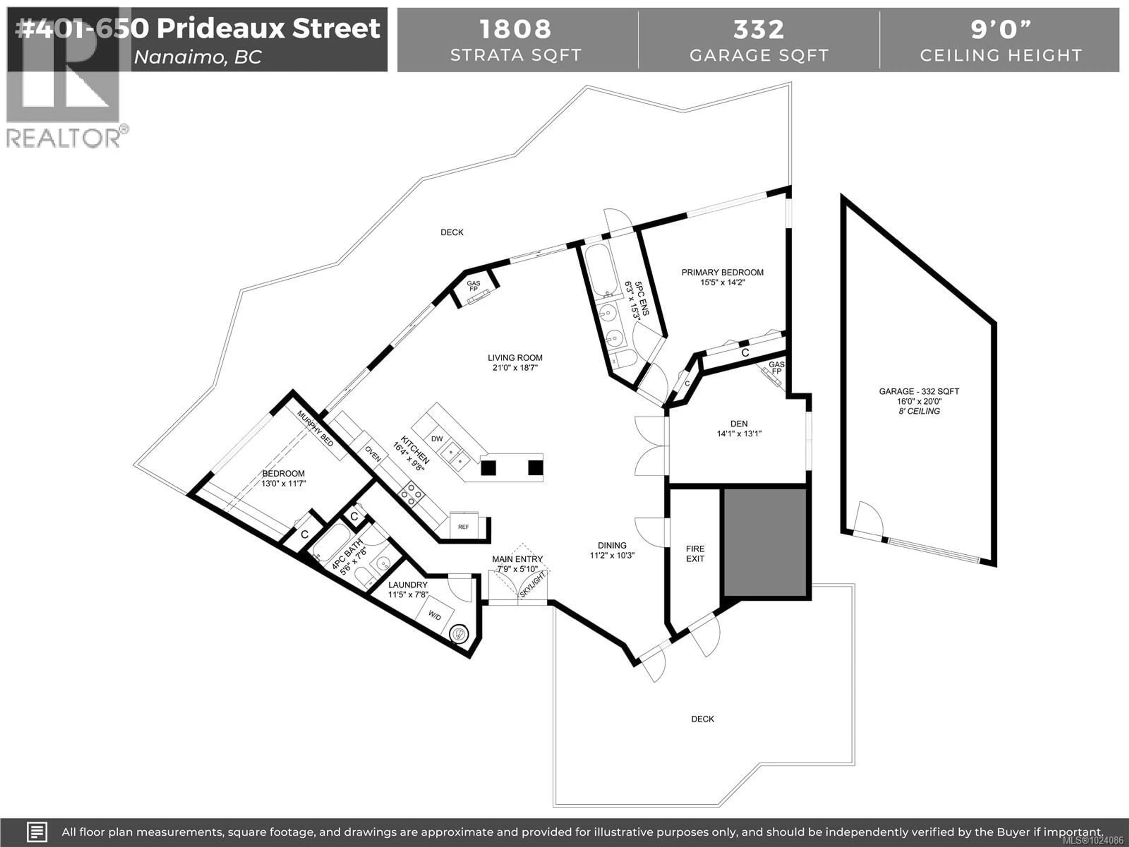 Floor plan for 401 - 650 PRIDEAUX STREET, Nanaimo British Columbia V9R2P1