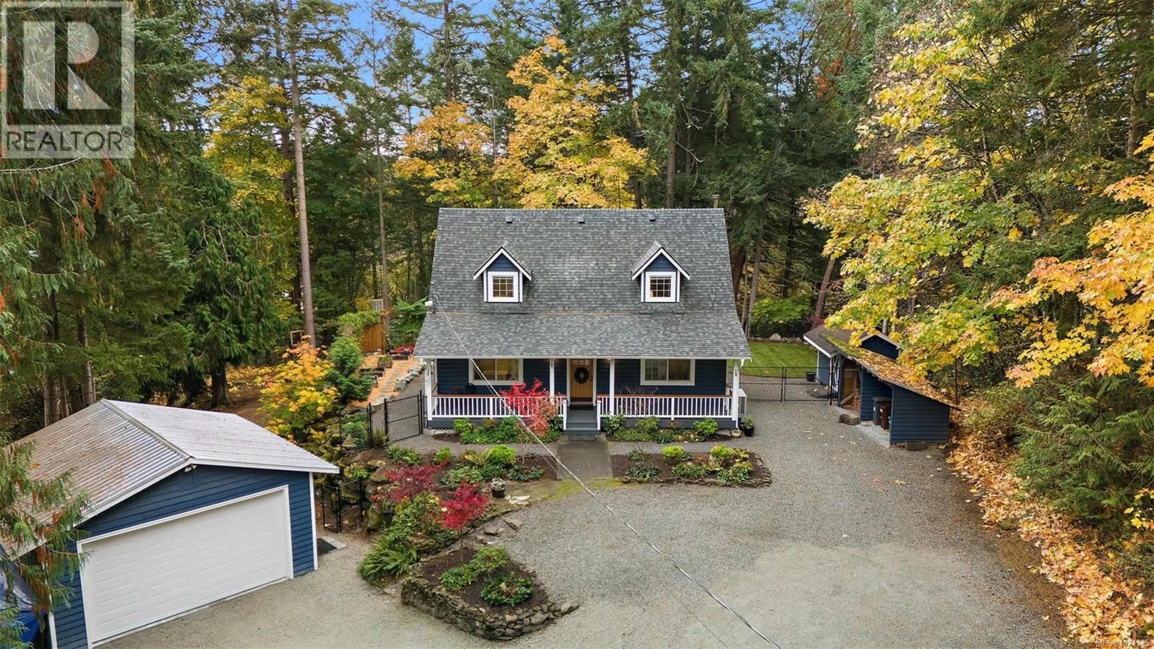 A pic from outside/outdoor area/front of a property/back of a property/a pic from drone, street for 1409 HILLGROVE ROAD, North Saanich British Columbia V8L5K6