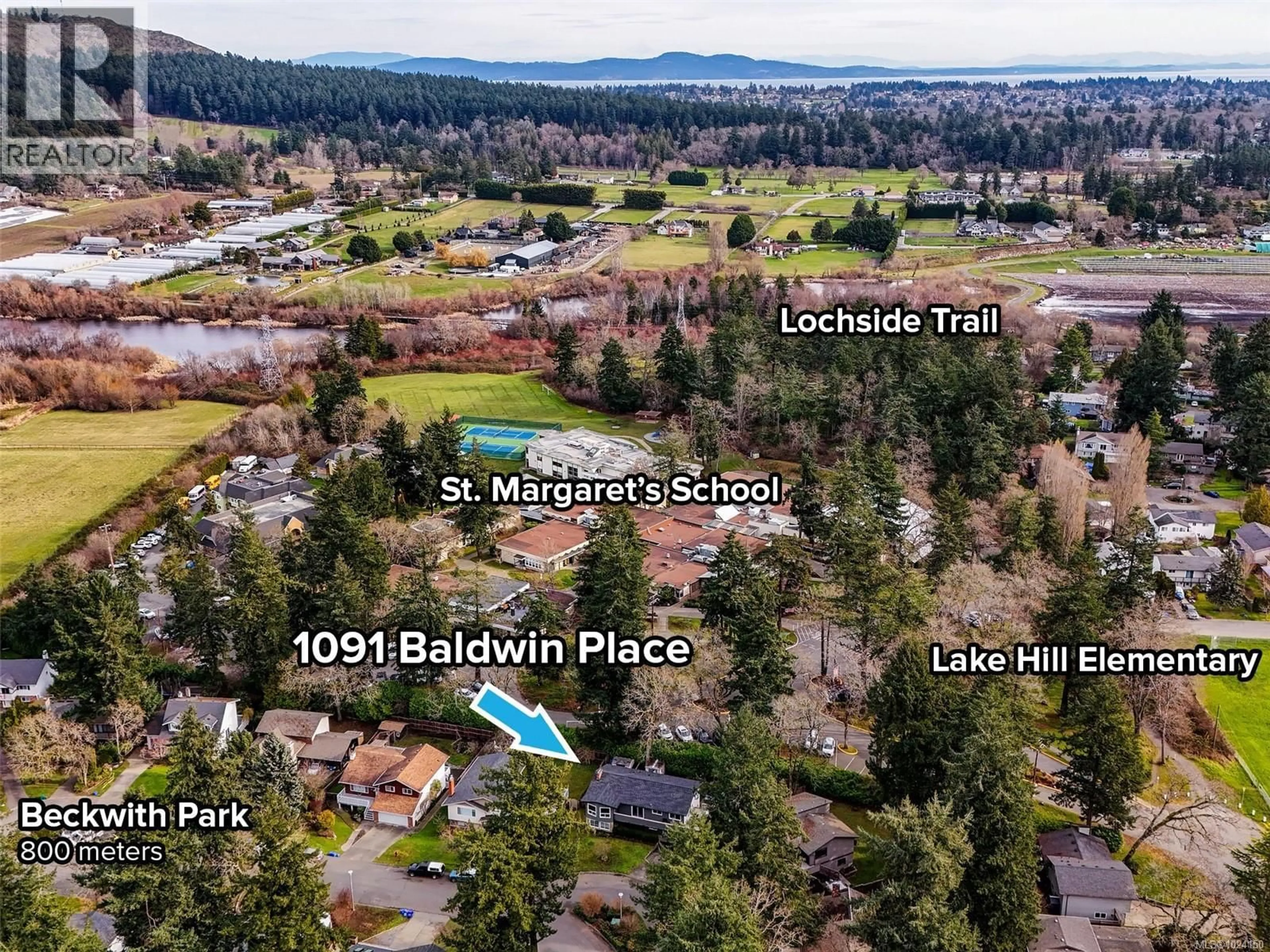 A pic from outside/outdoor area/front of a property/back of a property/a pic from drone, unknown for 1091 BALDWIN PLACE, Saanich British Columbia V8X4G9