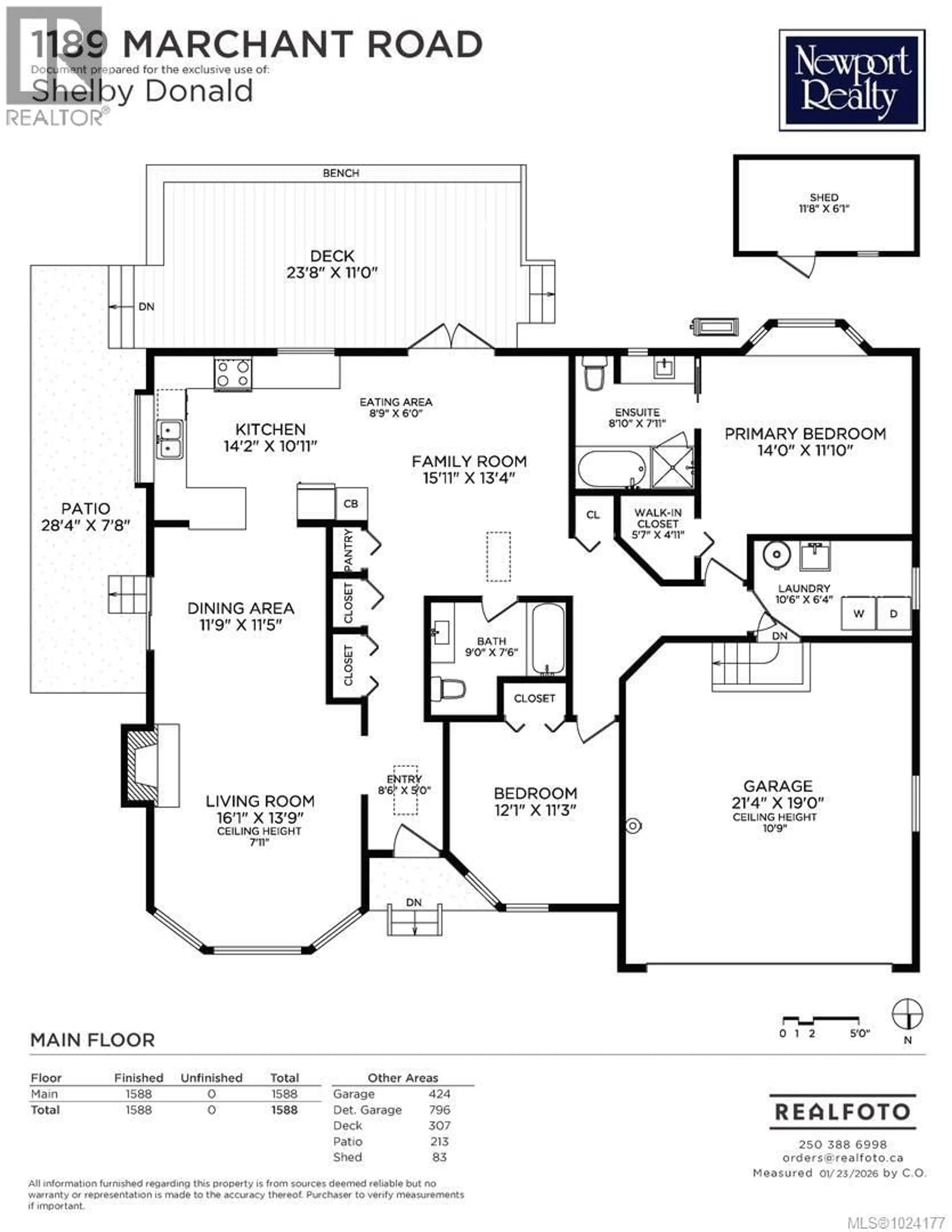 Floor plan for 1189 MARCHANT ROAD, Central Saanich British Columbia V8M1G7
