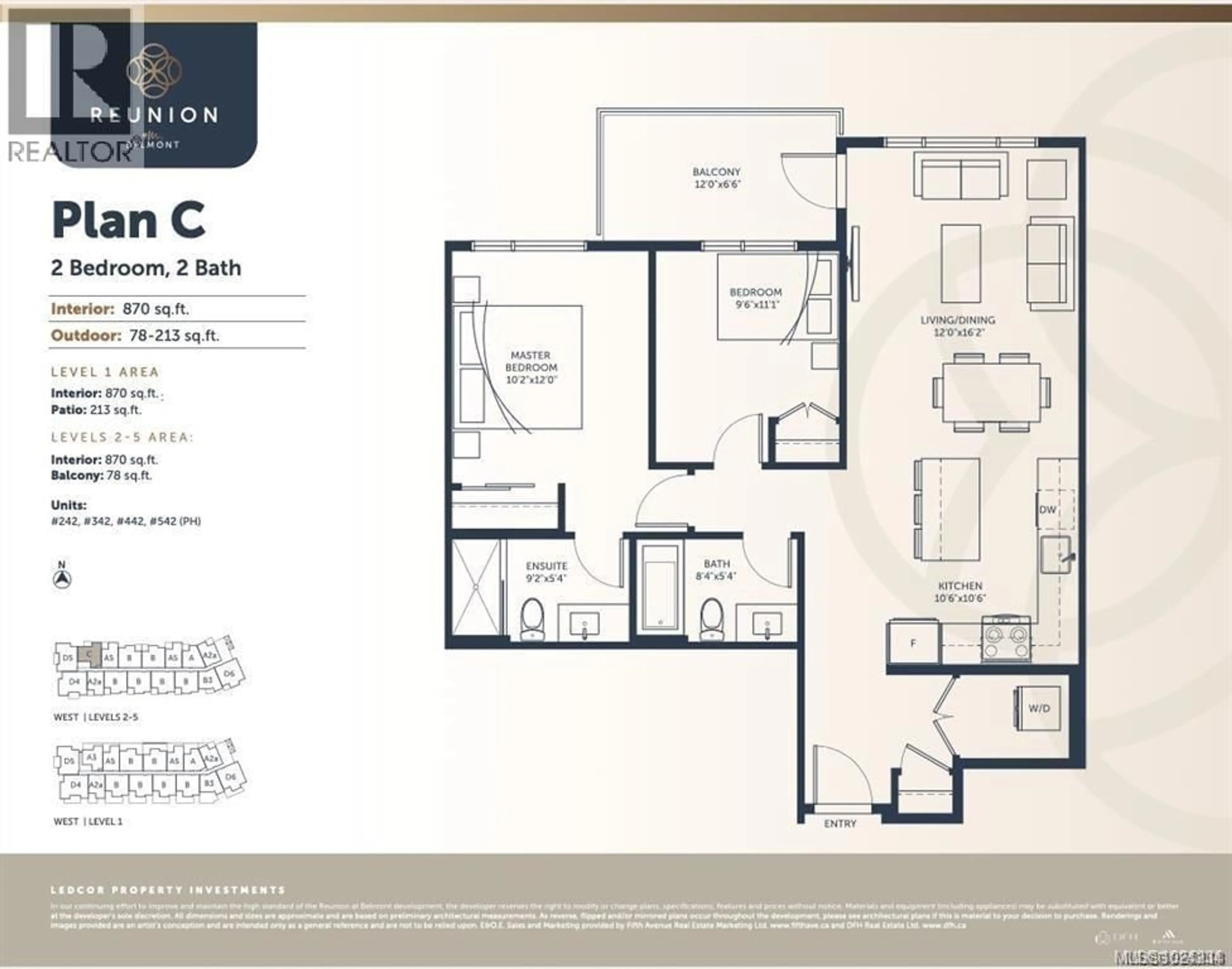 Floor plan for 542 - 920 REUNION AVENUE, Langford British Columbia V9B3Y7