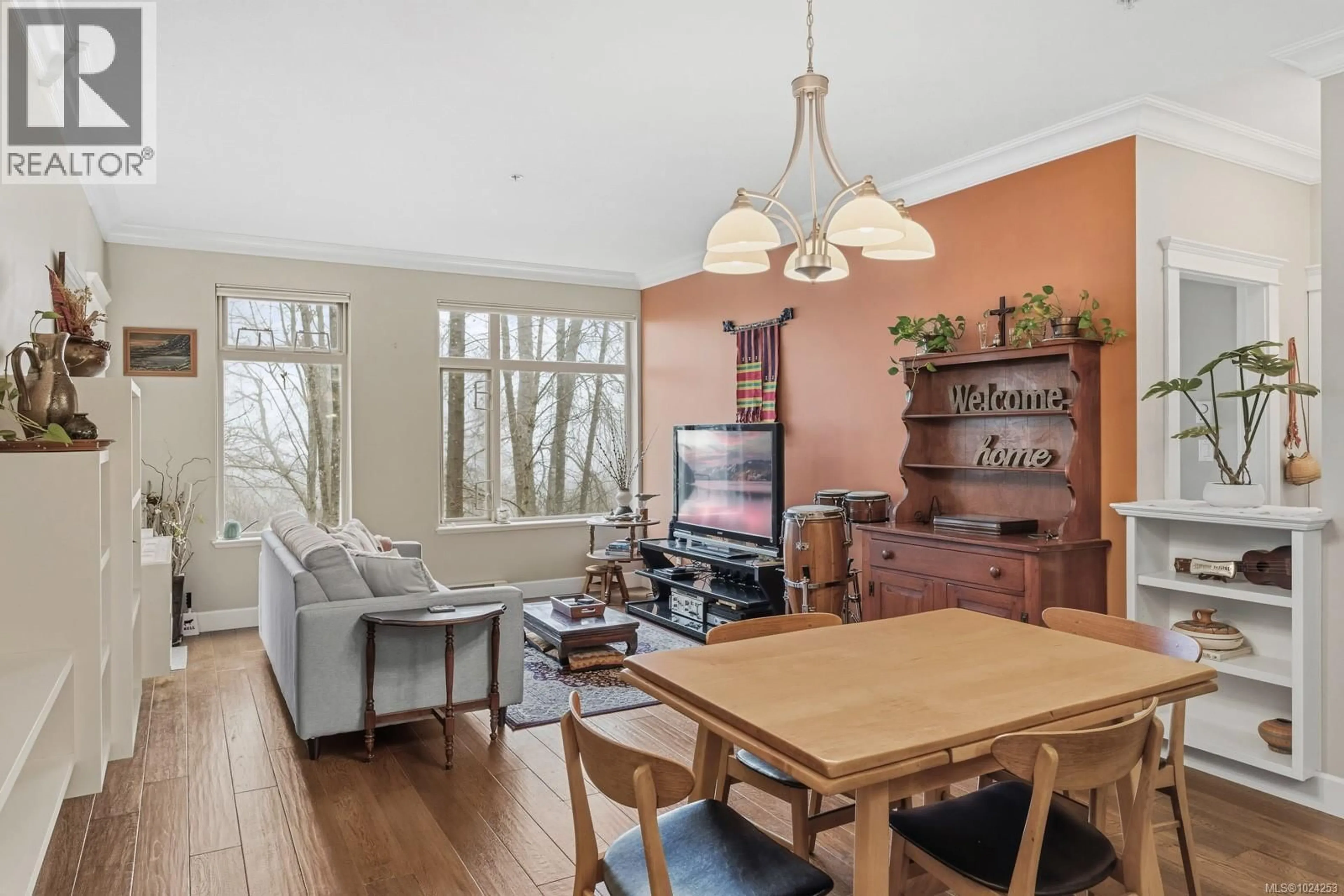 Living room with furniture, wood/laminate floor for 2205 - 44 ANDERTON AVENUE, Courtenay British Columbia V9N2G8