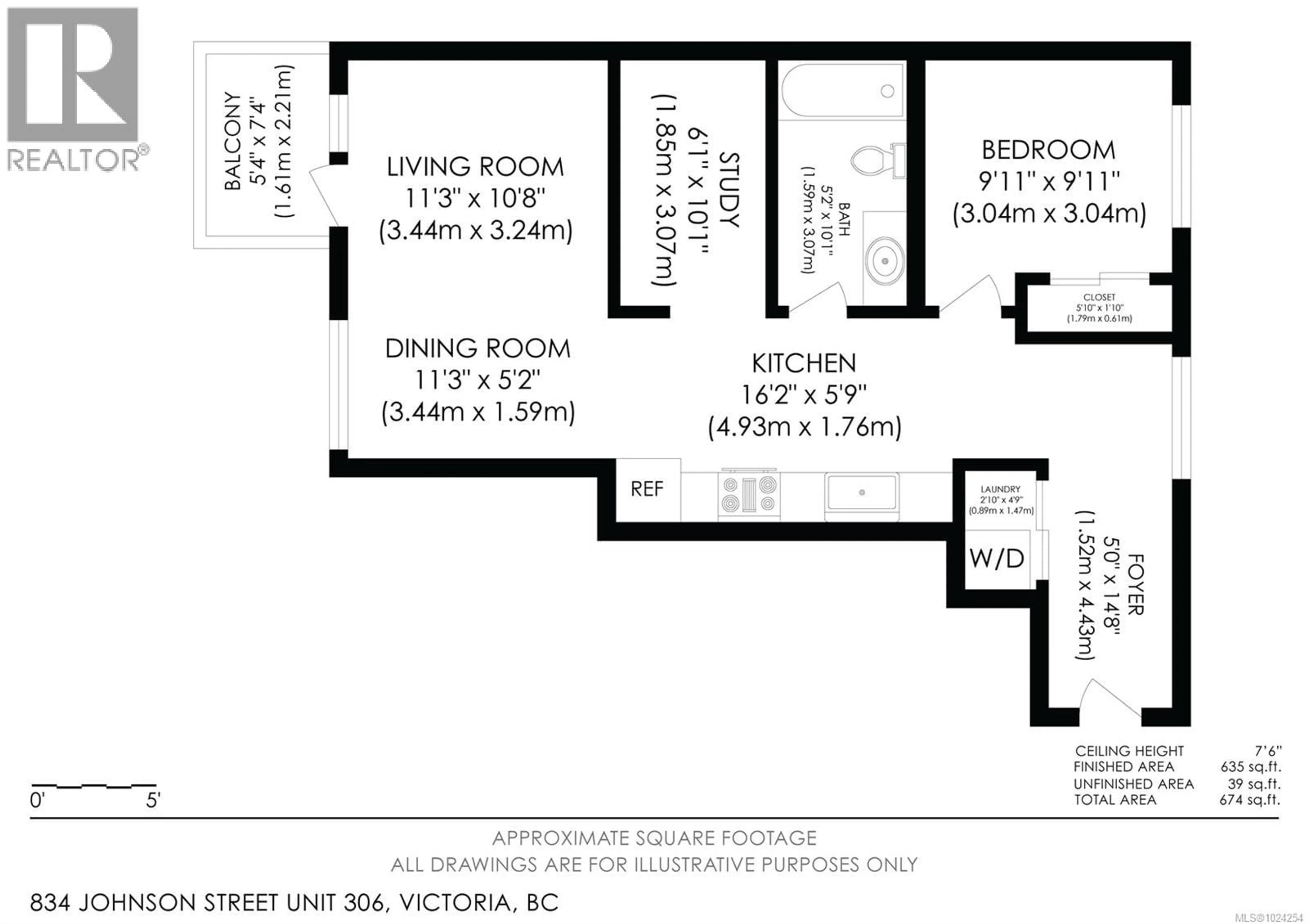 Floor plan for 306 - 834 JOHNSON STREET, Victoria British Columbia V8W1N3