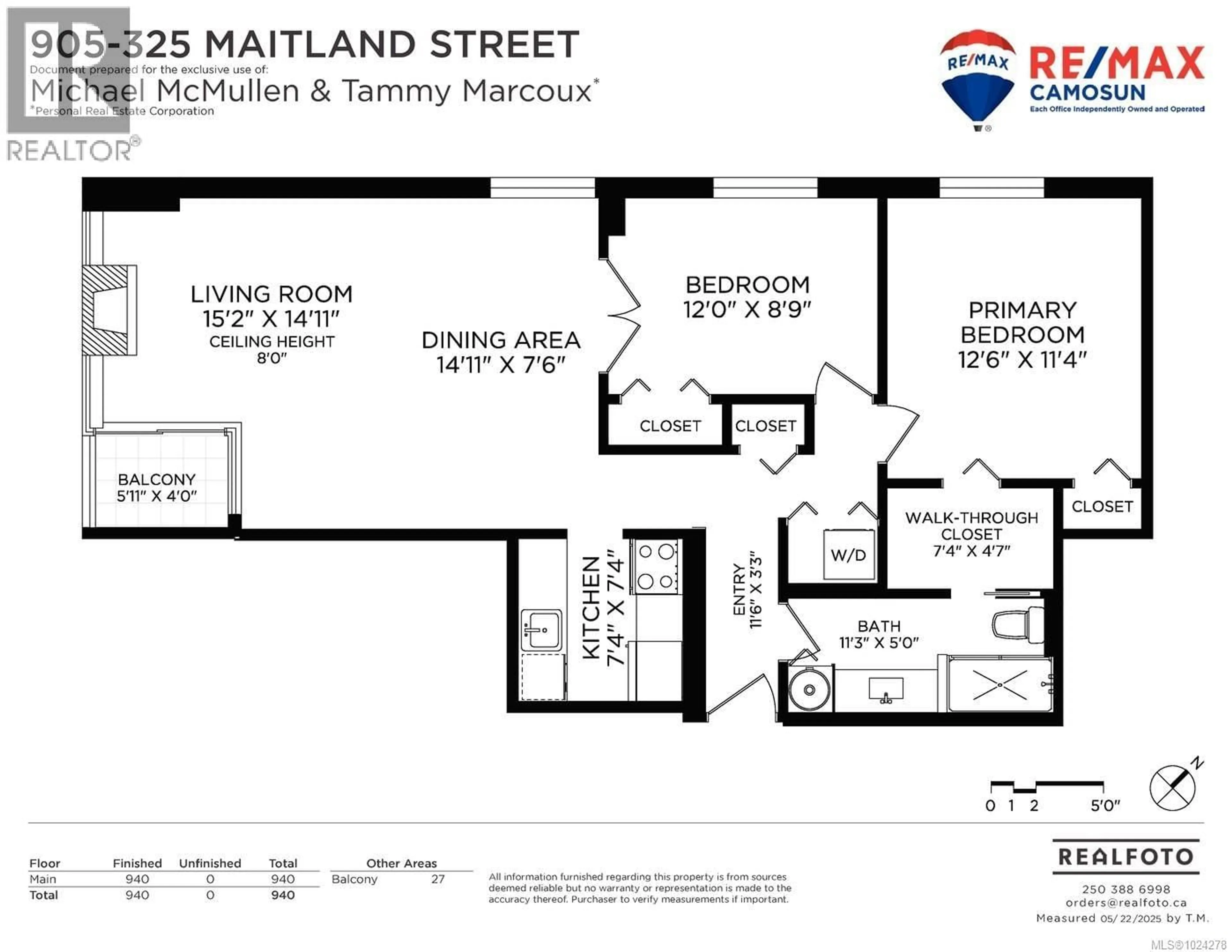 Floor plan for 905 - 325 MAITLAND STREET, Victoria British Columbia V9A7E9