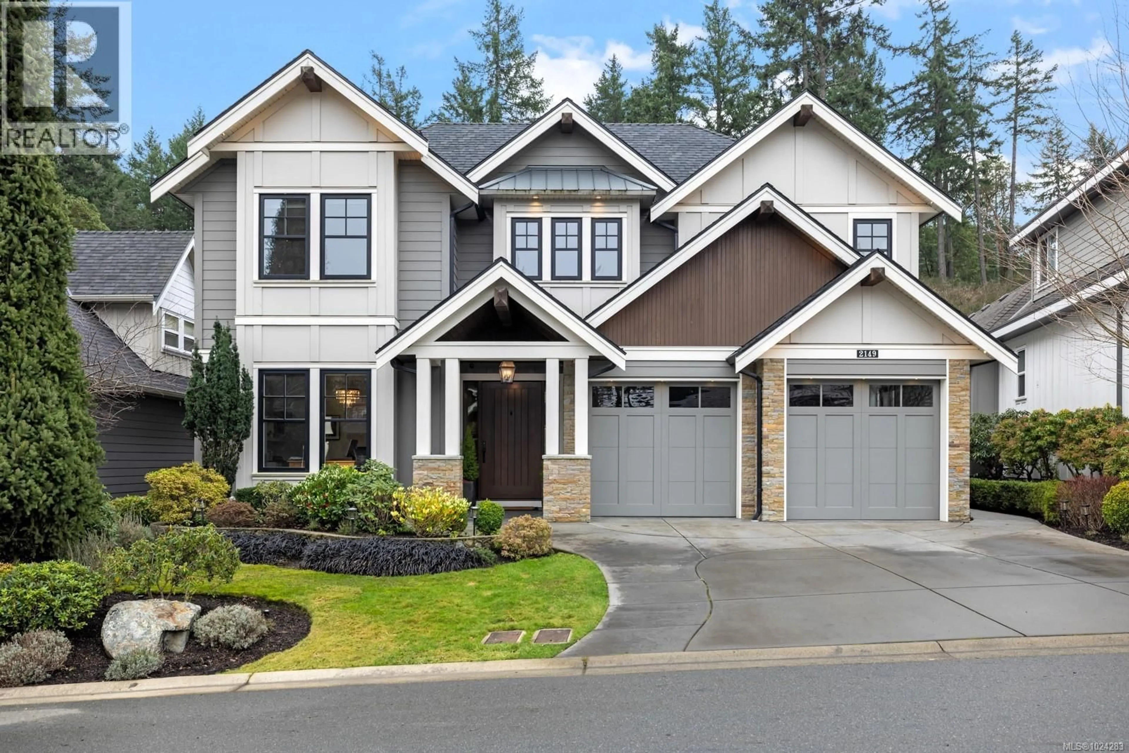 Home with vinyl exterior material, street for 2149 CHAMPIONS WAY, Langford British Columbia V9B0R9