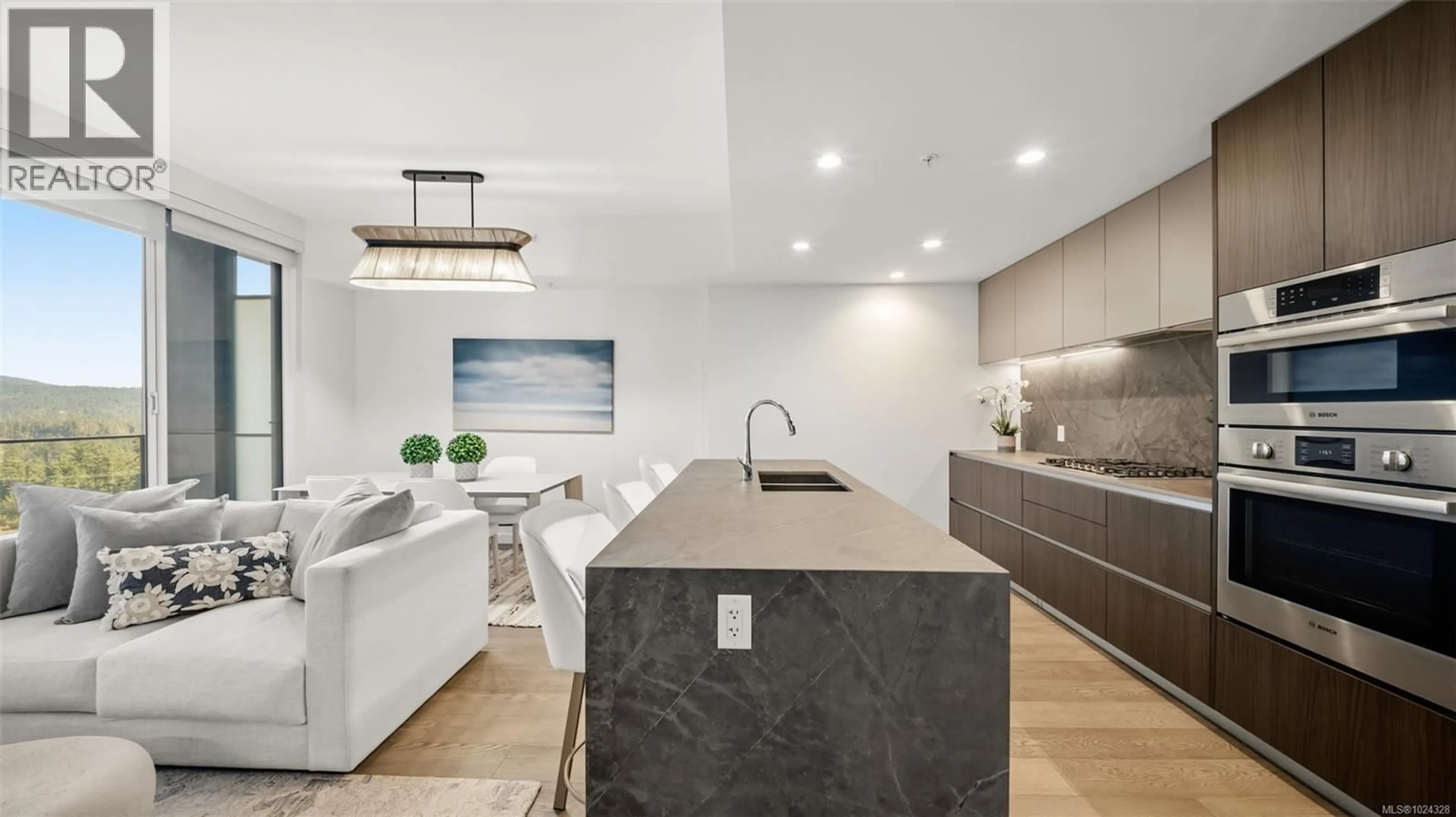 Contemporary kitchen, ceramic/tile floor for 518 - 2000 HANNINGTON ROAD, Langford British Columbia V9B7C1
