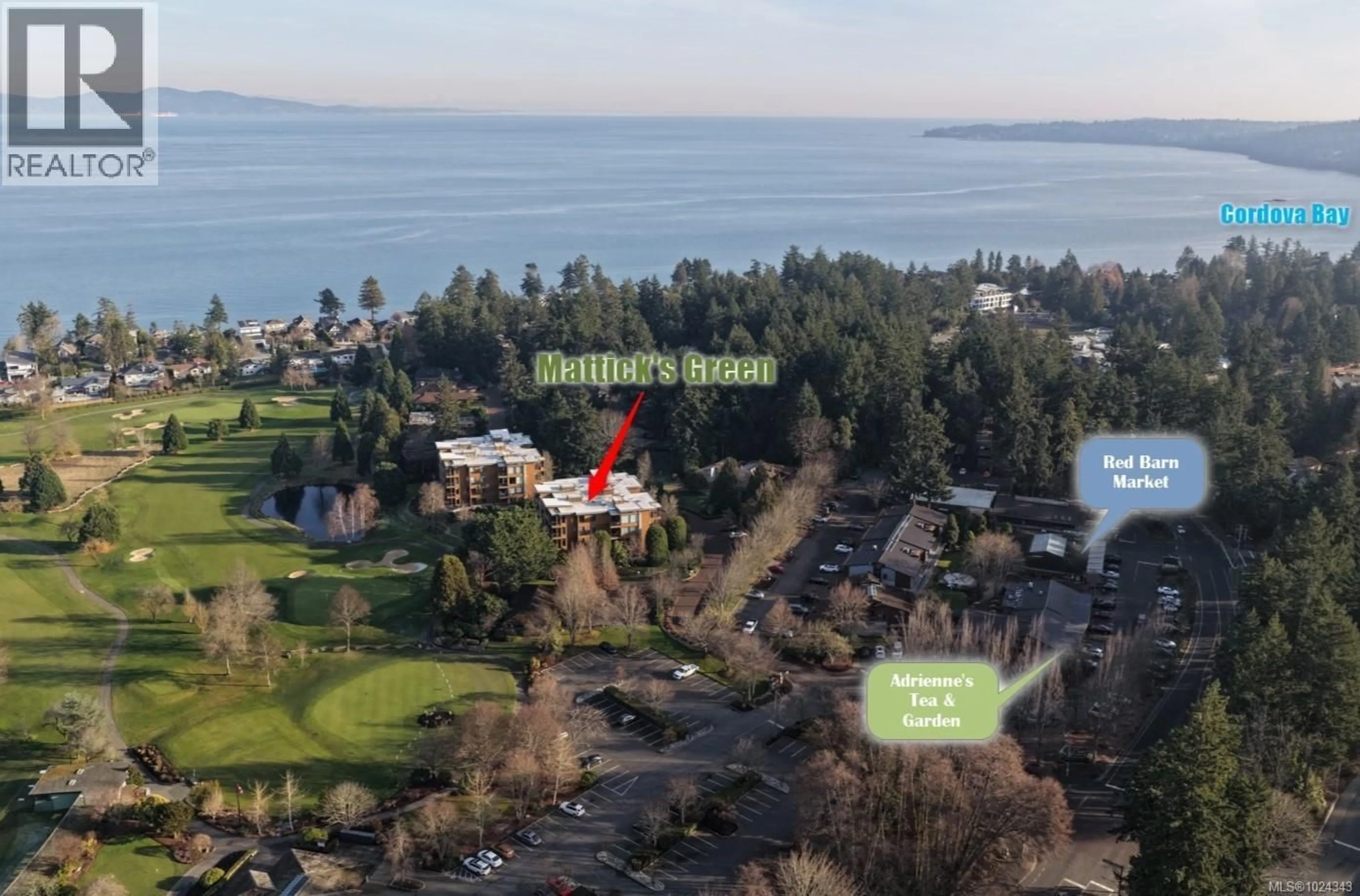 A pic from outside/outdoor area/front of a property/back of a property/a pic from drone, water/lake/river/ocean view for 108 - 5329 CORDOVA BAY ROAD, Saanich British Columbia V8Y2L3