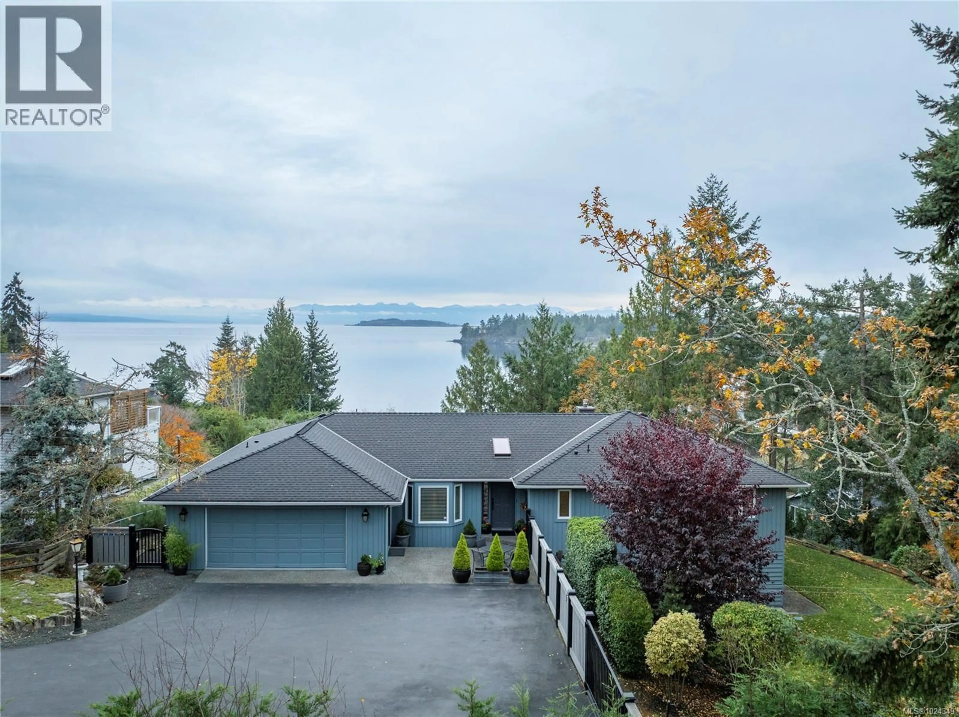 A pic from outside/outdoor area/front of a property/back of a property/a pic from drone, water/lake/river/ocean view for 1578 ARBUTUS LANE, Nanoose Bay British Columbia V9P9B5