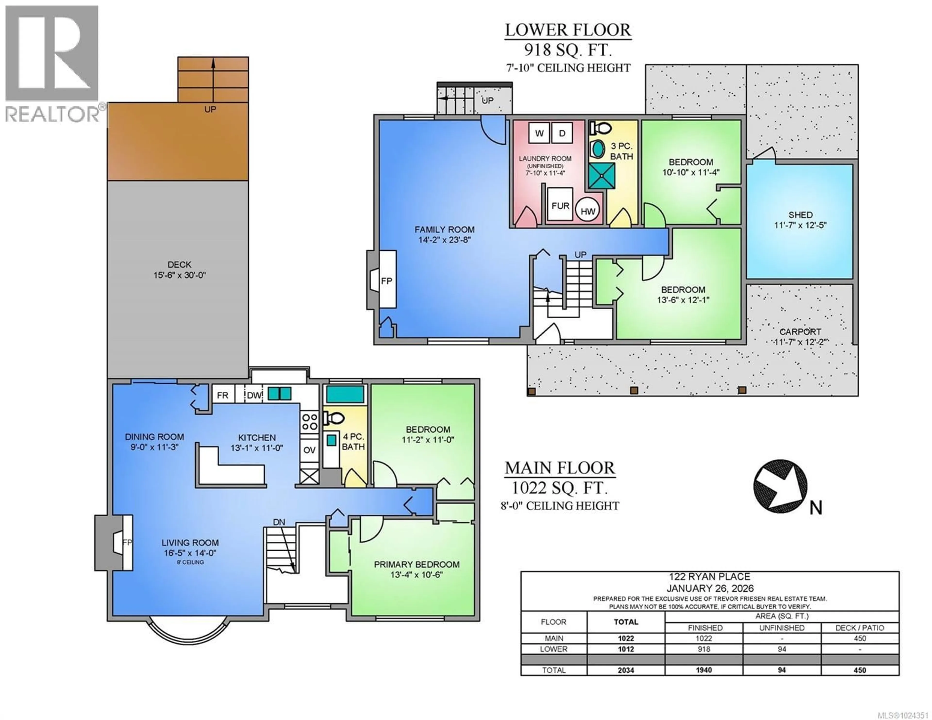 Floor plan for 122 RYAN PLACE, Ladysmith British Columbia V9G1V4