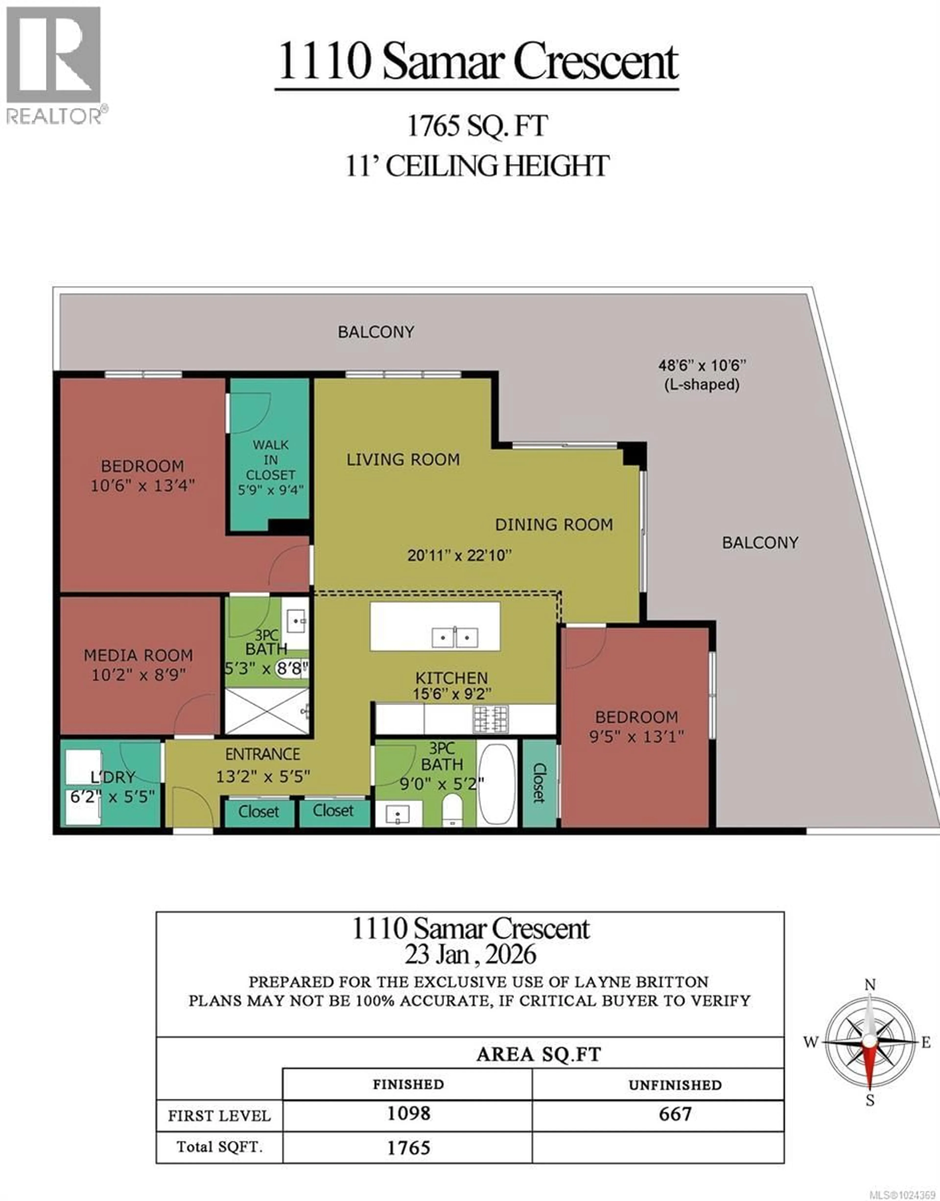Floor plan for 102 - 1110 SAMAR CRESCENT, Langford British Columbia V9B7B2