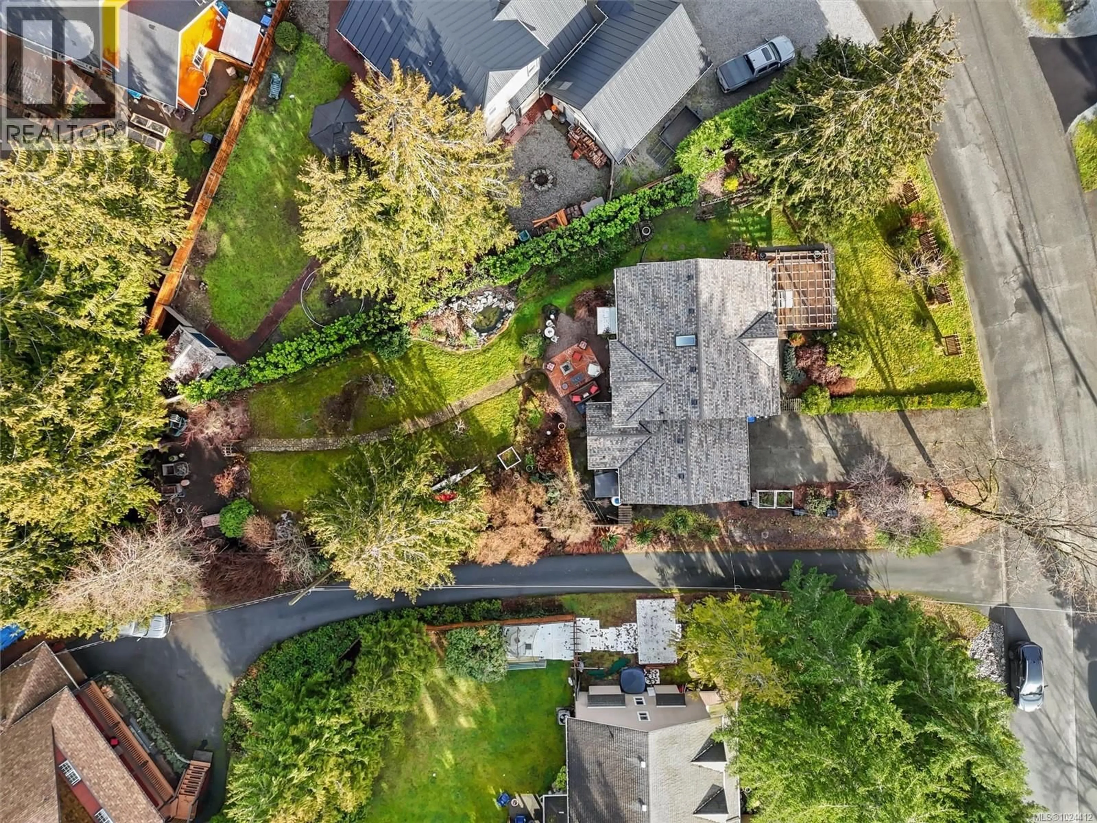 A pic from outside/outdoor area/front of a property/back of a property/a pic from drone, street for 2440 GALLAND ROAD, Shawnigan Lake British Columbia V8H2B1