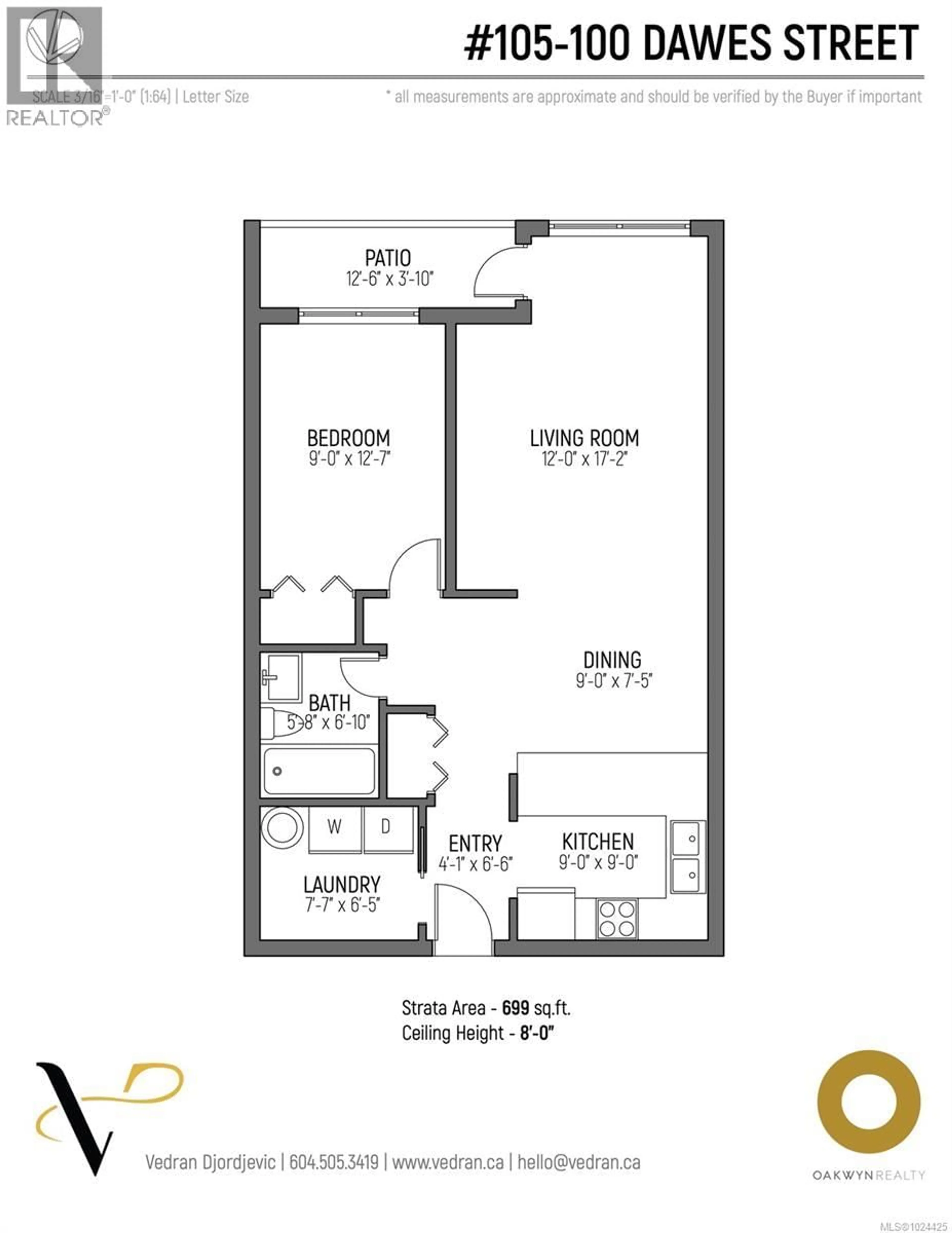 Floor plan for 105 - 100 DAWES STREET, Nanaimo British Columbia V9S1A3