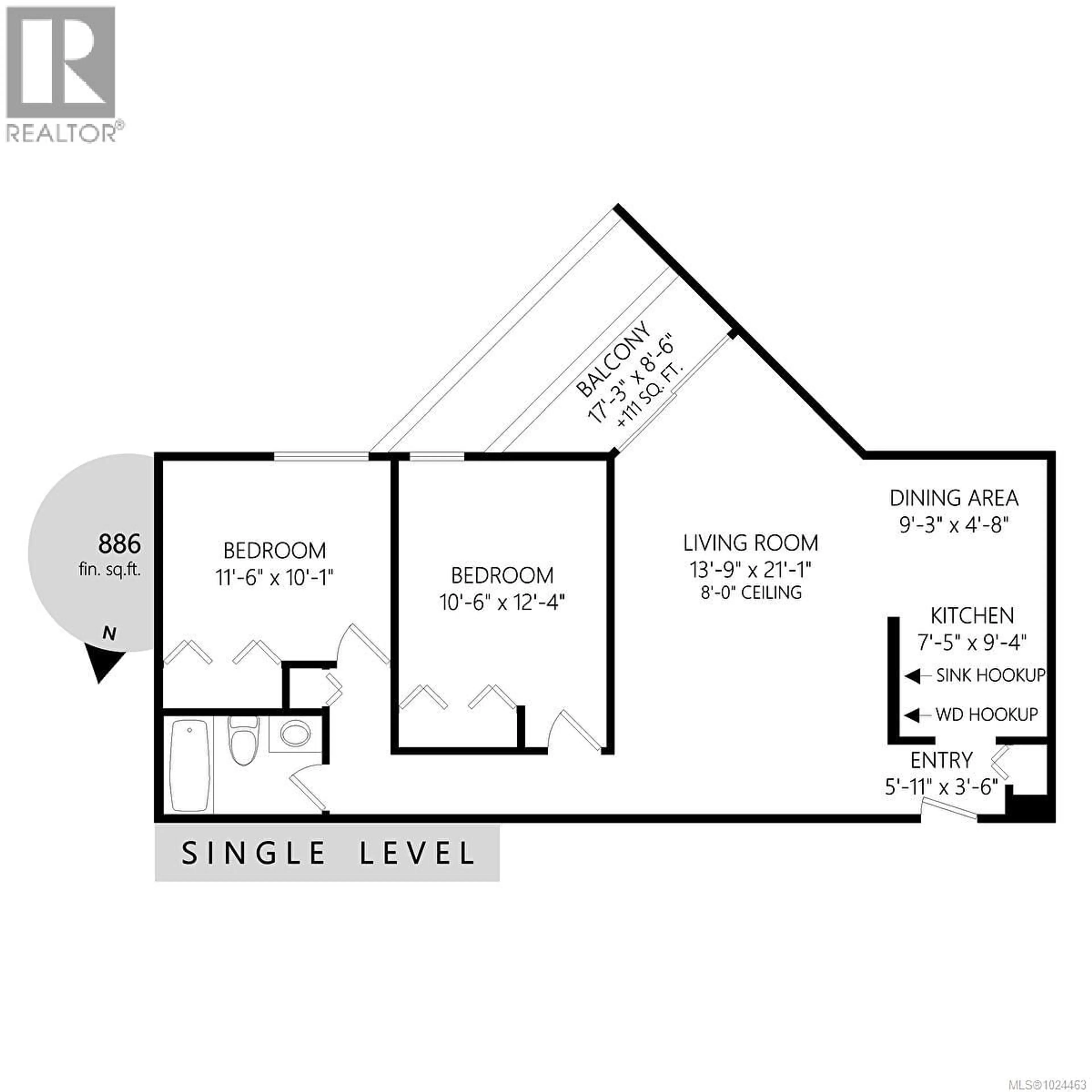 Floor plan for 206 - 3800 QUADRA STREET, Saanich British Columbia V8X1H8