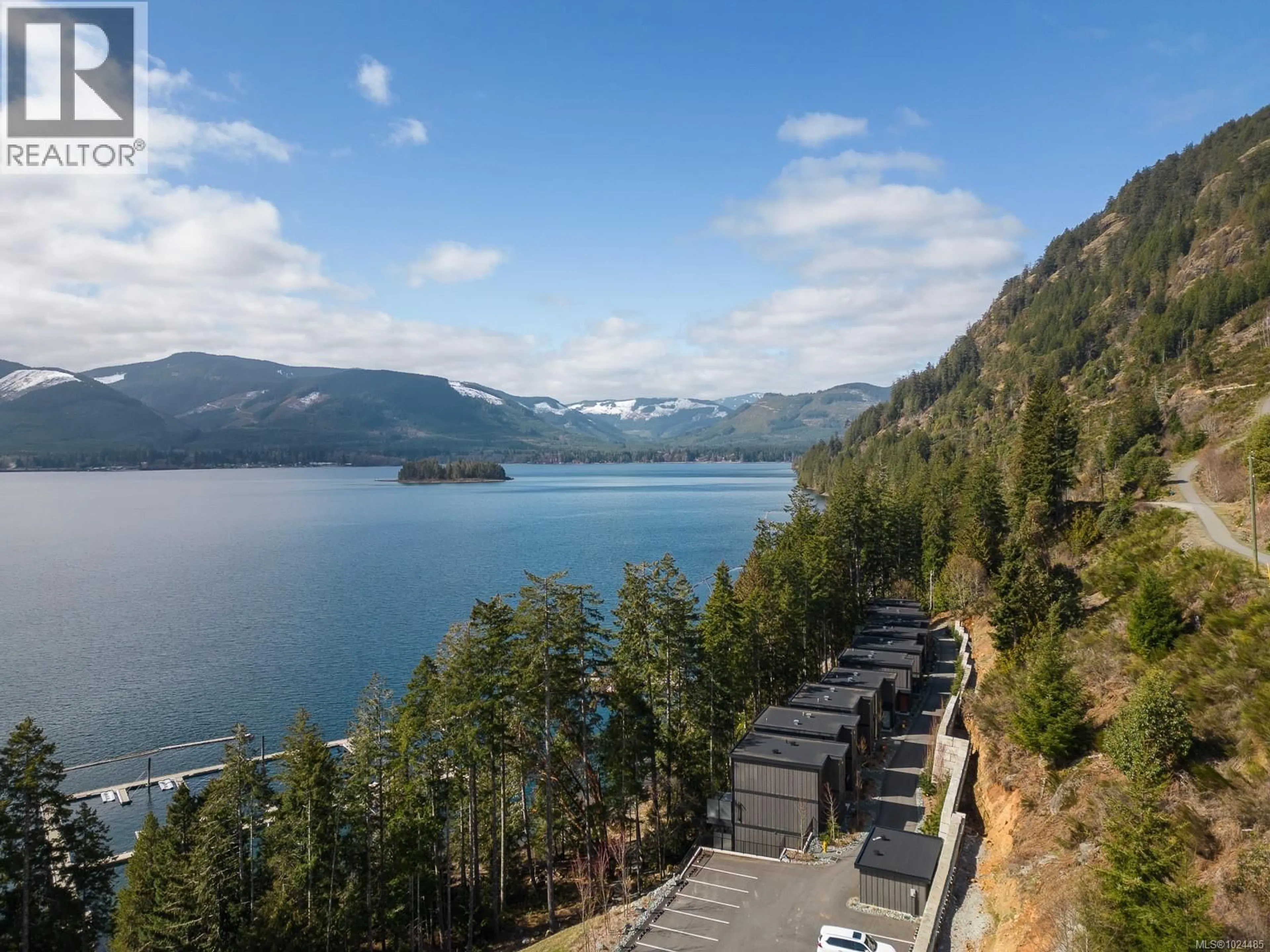 A pic from outside/outdoor area/front of a property/back of a property/a pic from drone, water/lake/river/ocean view for 1 - 7470 COTTAGE WAY, Lake Cowichan British Columbia V0R2G1