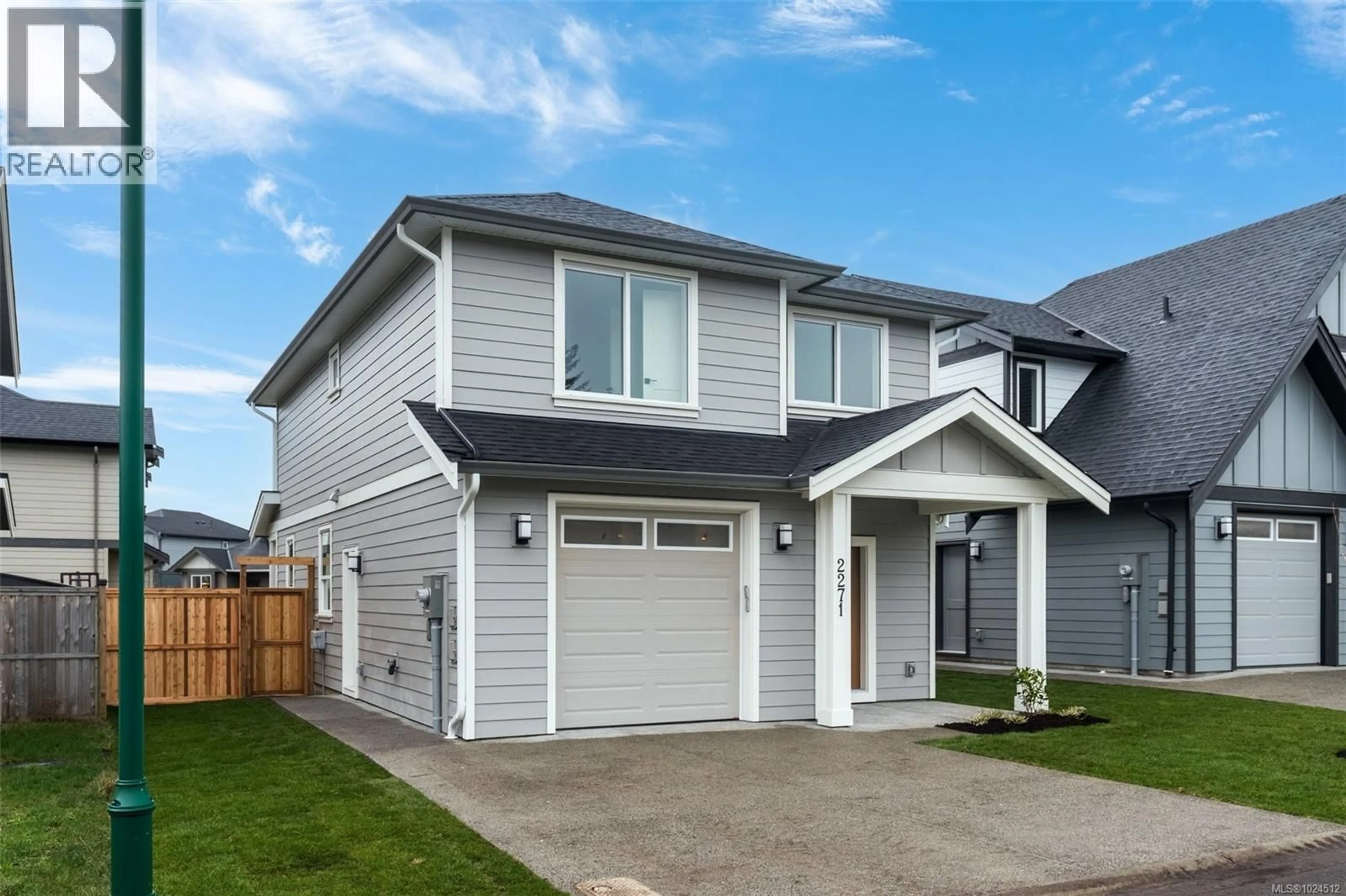 Home with vinyl exterior material, street for 2271 EVELYN LANE, Sooke British Columbia V9Z0W3