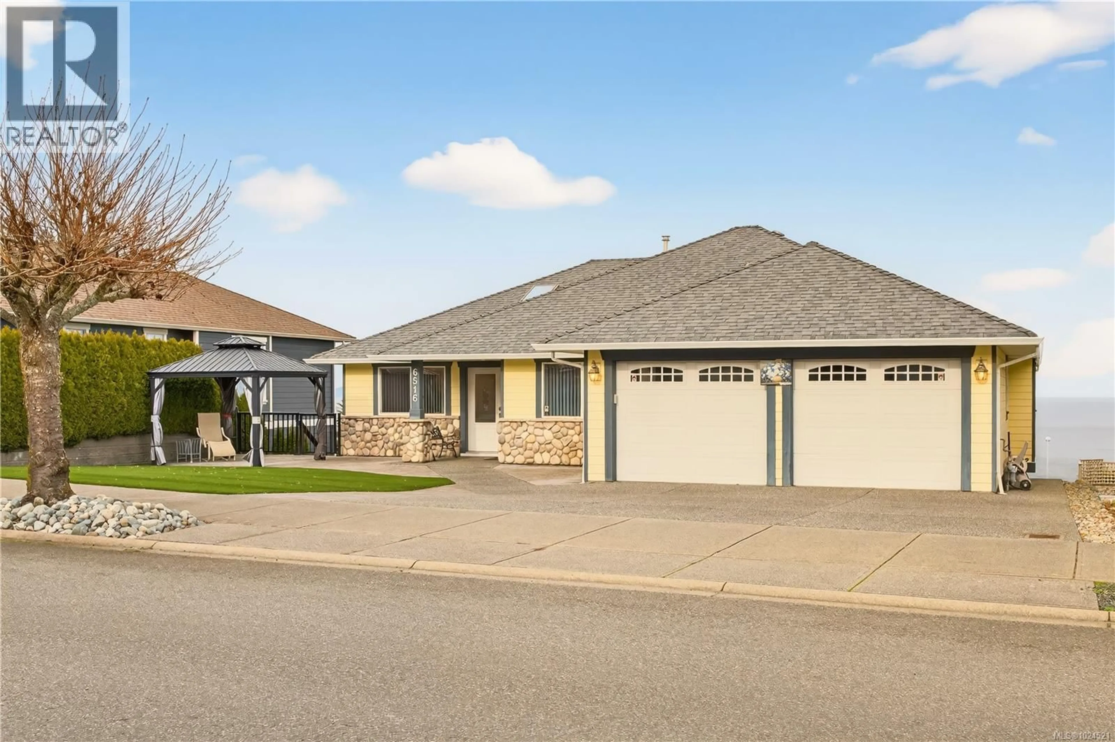 Home with vinyl exterior material, street for 6516 GROVELAND DRIVE, Nanaimo British Columbia V9V1V4